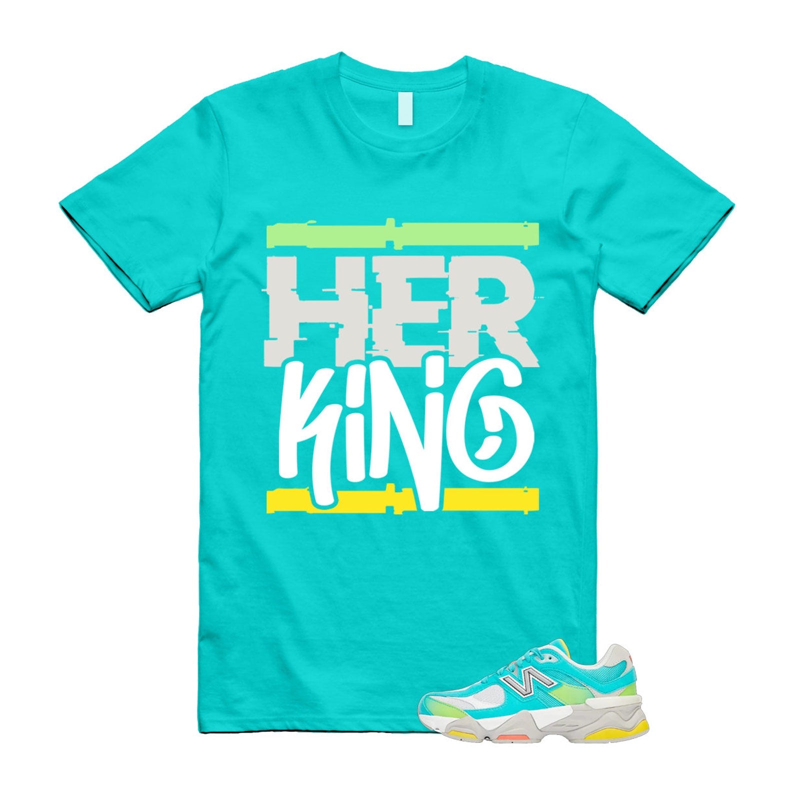 Cyan Burst 9060 Virtual Blue White Reflection Grey Guava Sunflower Yellow GS T Shirt Match HK ,U9060DBT T-Shirt, Sneaker Match Tee