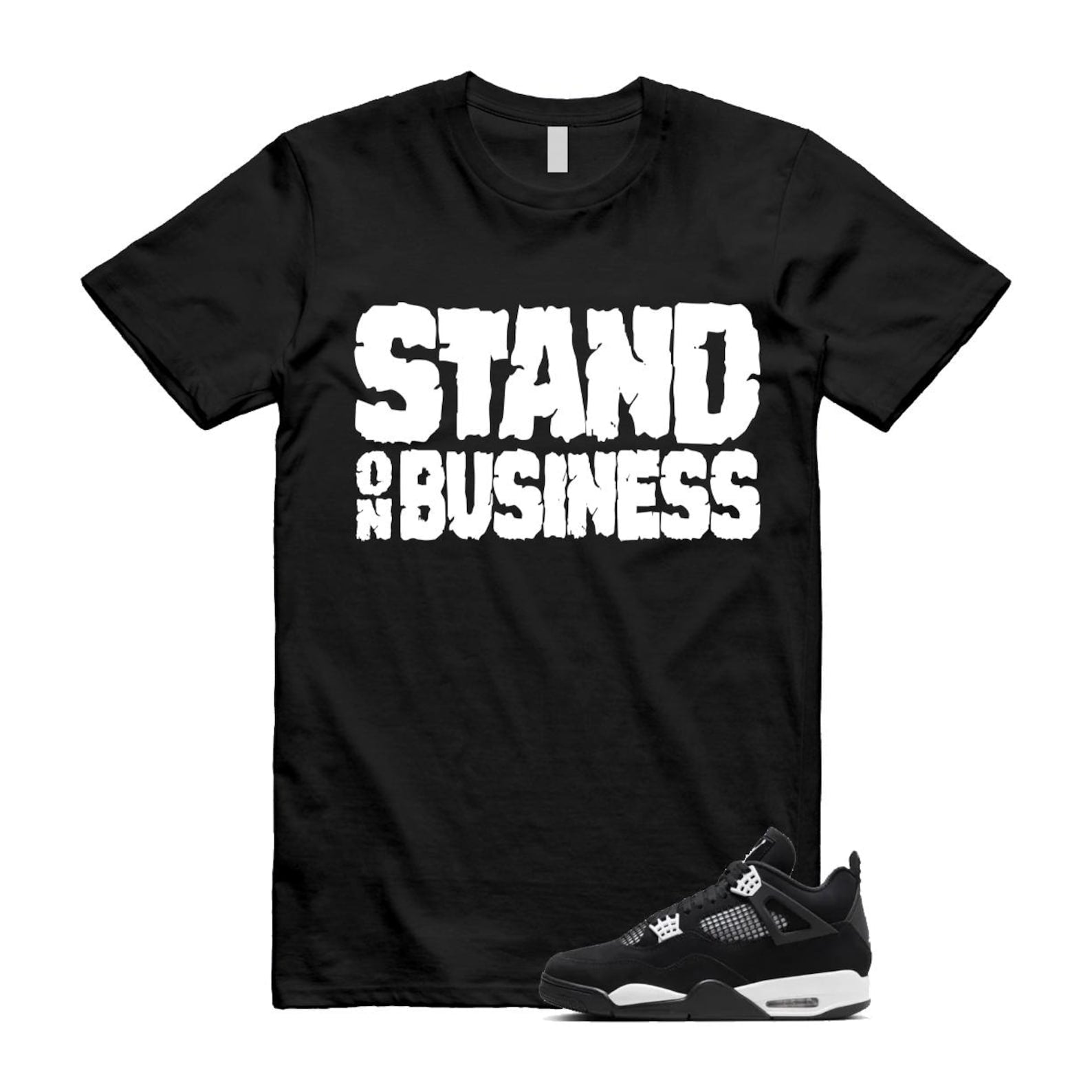 Jordan 4 Retro White Thunder T Shirt Match Stand On Business ,FQ8138-001 T-Shirt, Sneaker Match Tee
