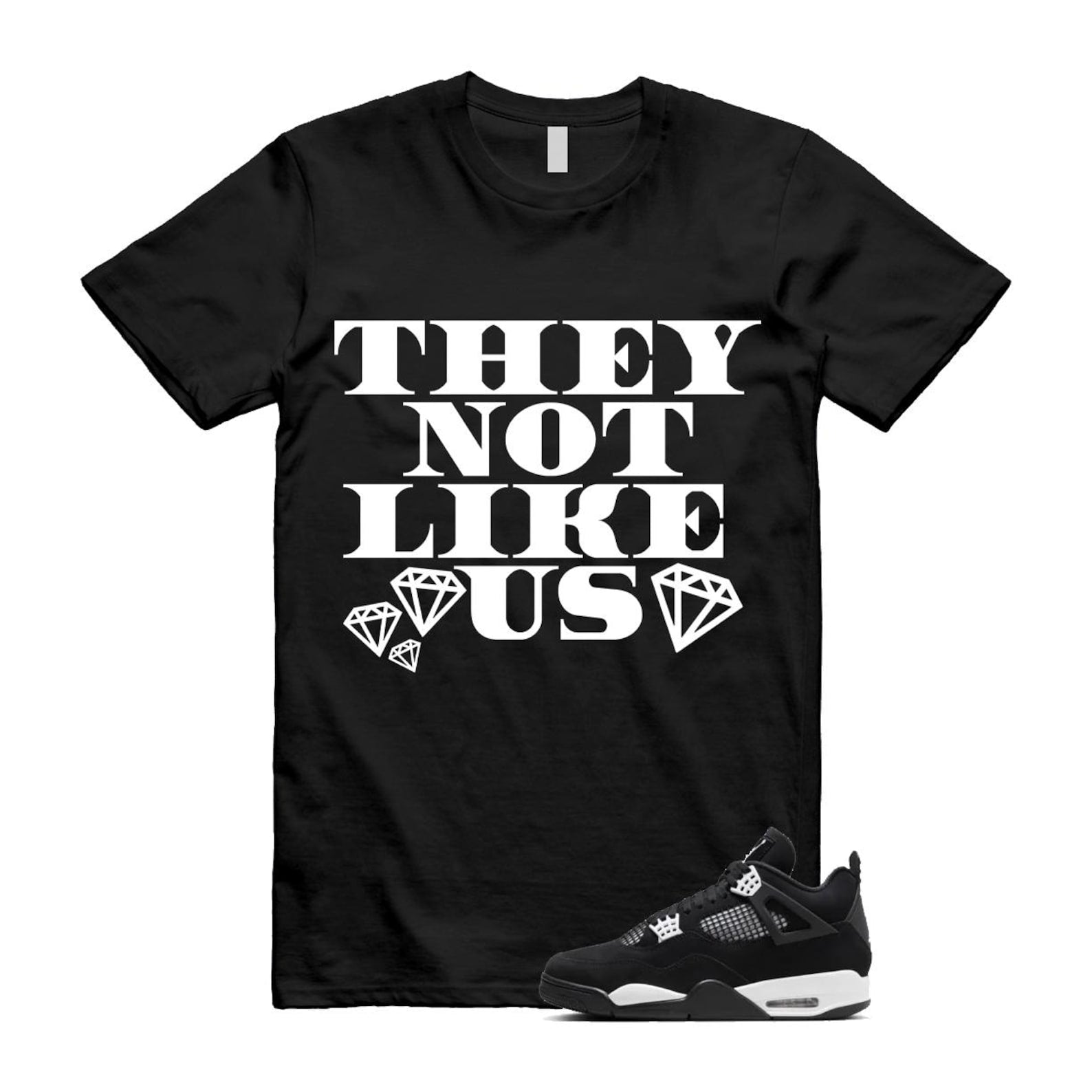 Jordan 4 Retro White Thunder T Shirt Match US2 ,FQ8138-001 T-Shirt, Sneaker Match Tee