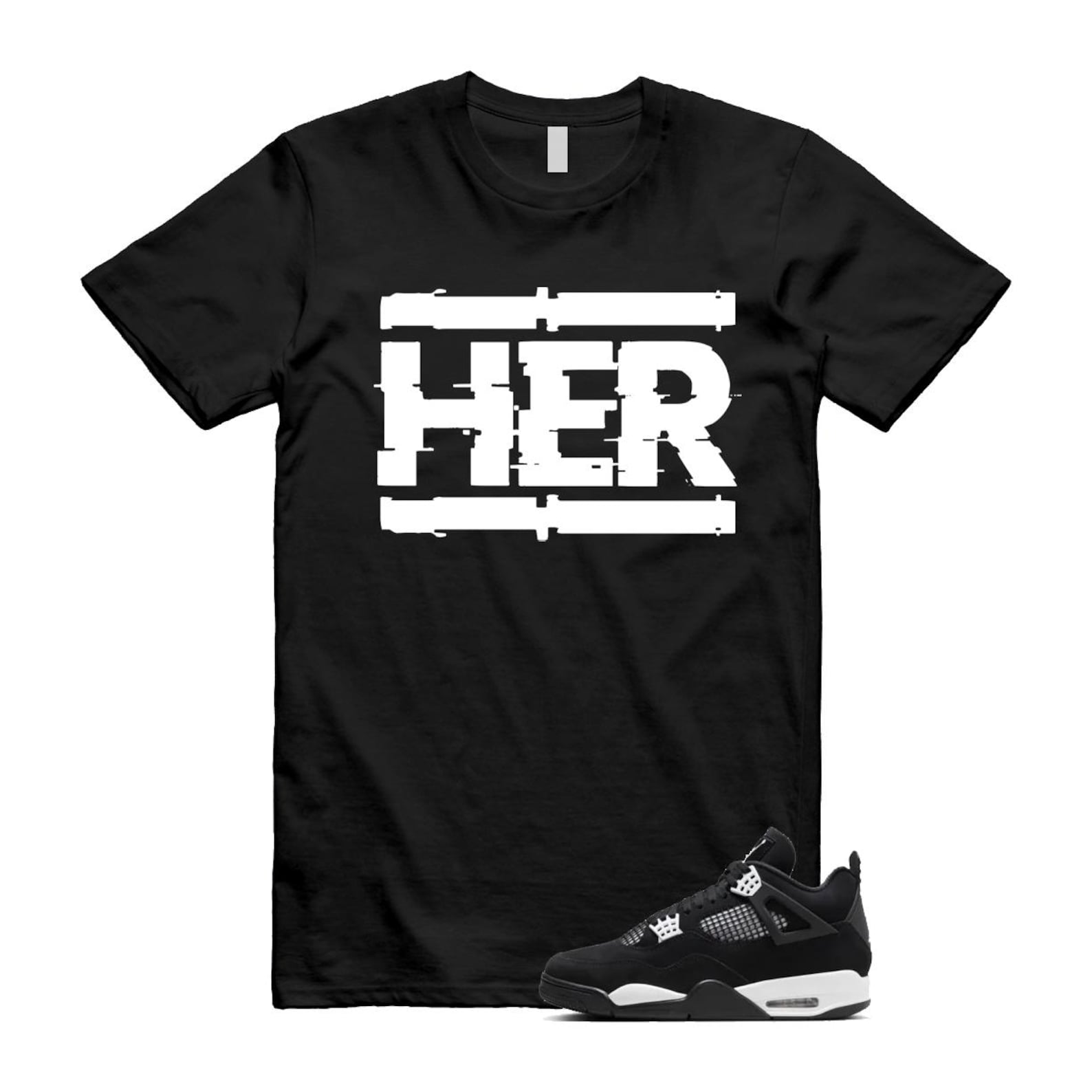 Jordan 4 Retro White Thunder T Shirt Match HER ,FQ8138-001 T-Shirt, Sneaker Match Tee