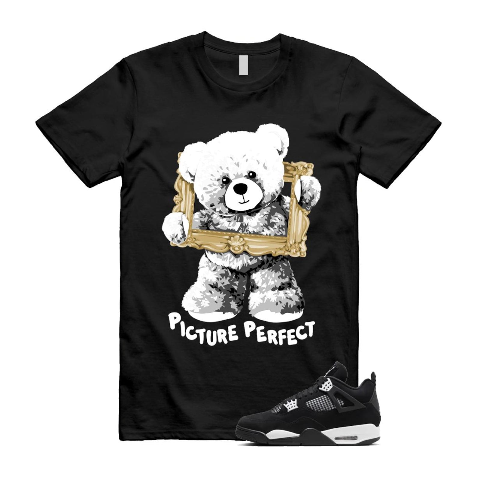 Jordan 4 Retro White Thunder T Shirt Match PIC ,FQ8138-001 T-Shirt, Sneaker Match Tee
