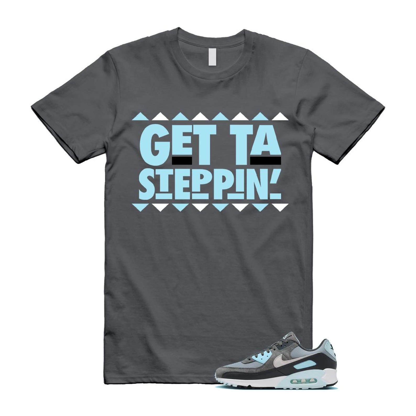 Air Max 90 Smoke Grey Icy Glacier Blue Light Pumice Anthracite Photon Dust T Shirt Match GET ,FN6958-001 T-Shirt, Sneaker Match Tee