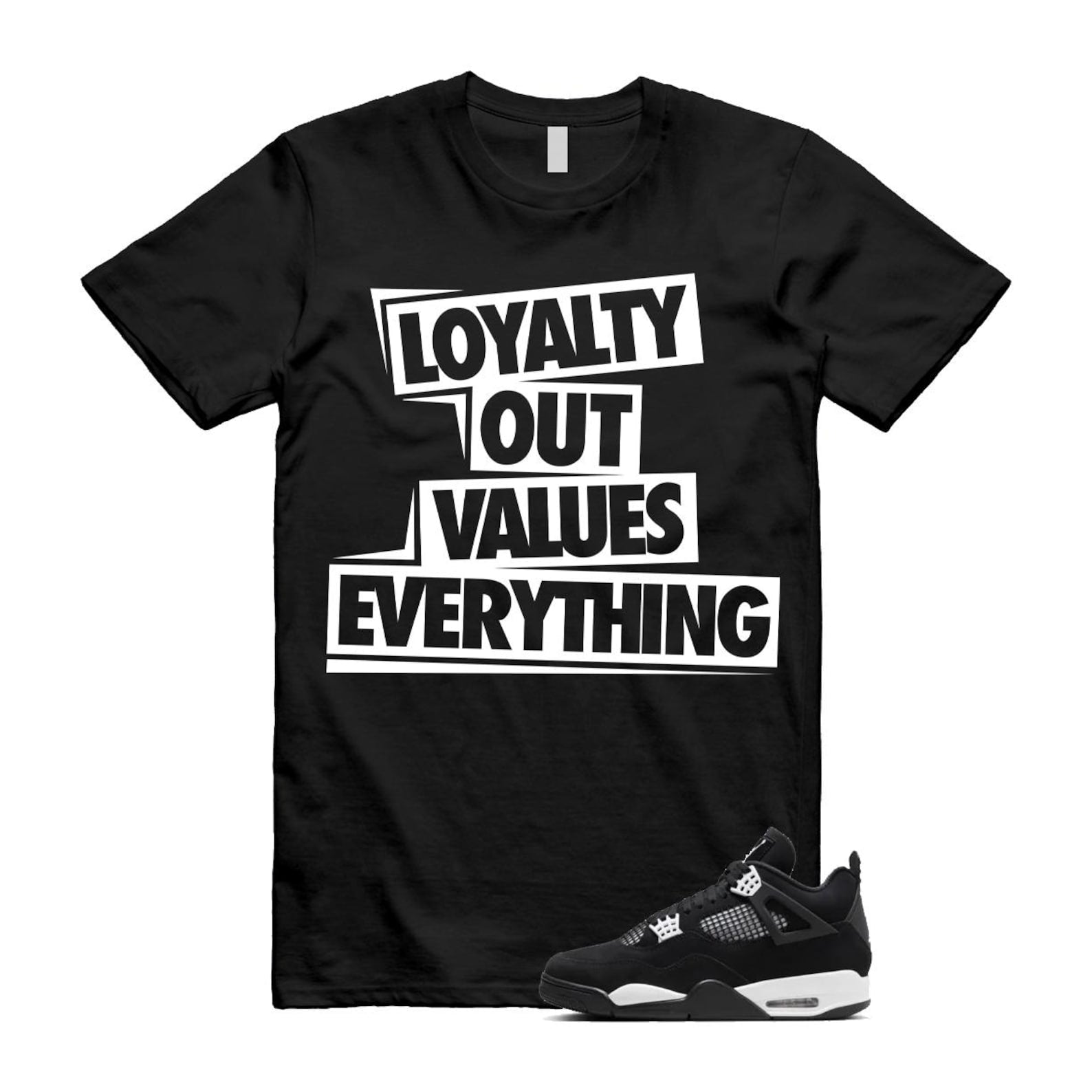 Jordan 4 Retro White Thunder T Shirt Match LOVE ,FQ8138-001 T-Shirt, Sneaker Match Tee