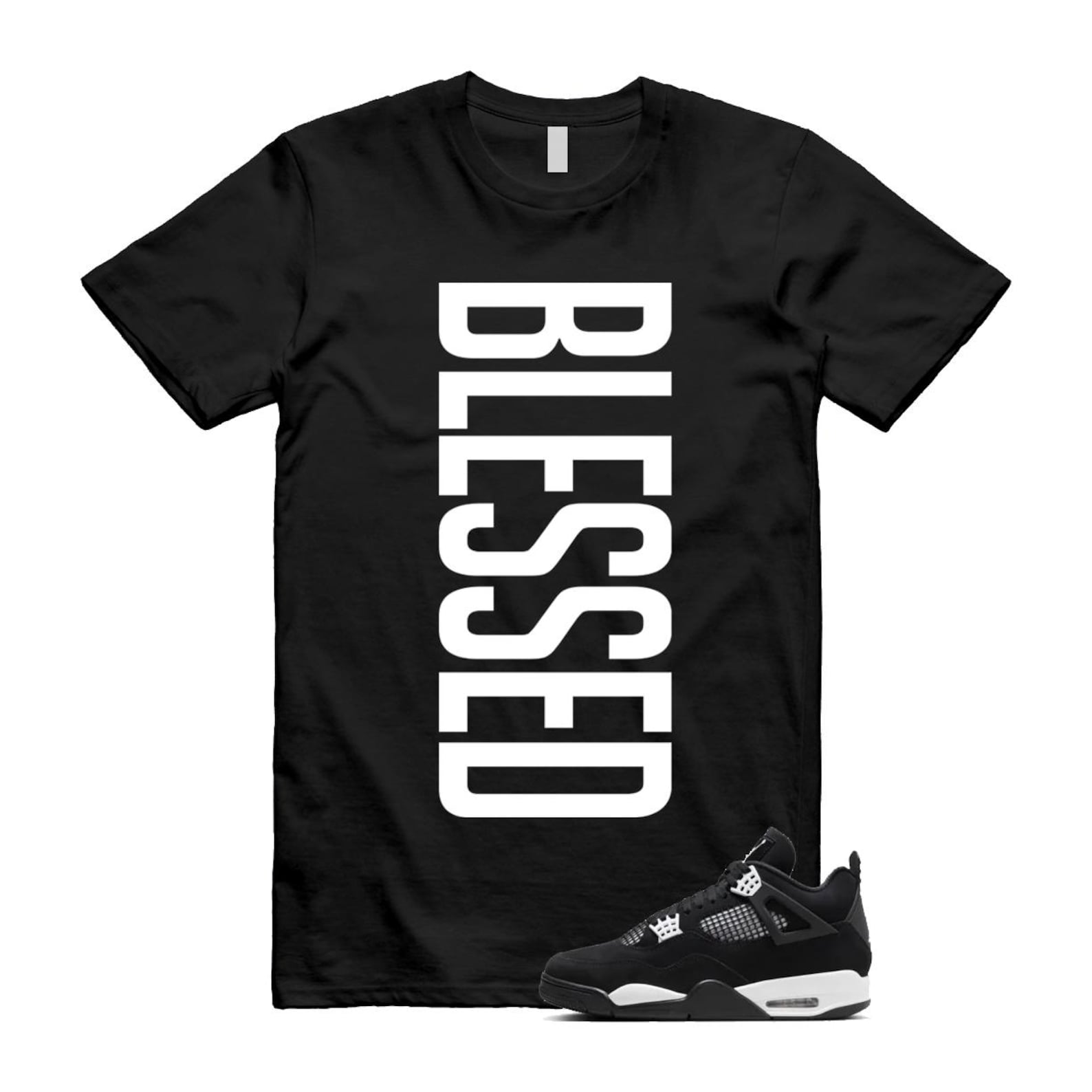 Jordan 4 Retro White Thunder T Shirt Match VERTBLS ,FQ8138-001 T-Shirt, Sneaker Match Tee