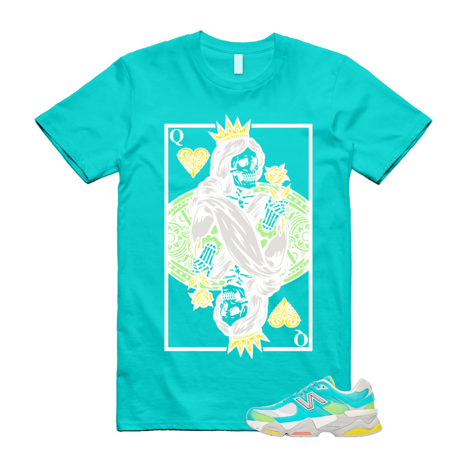Cyan Burst 9060 Virtual Blue White Reflection Grey Guava Sunflower Yellow GS T Shirt Match QC ,U9060DBT T-Shirt, Sneaker Match Tee