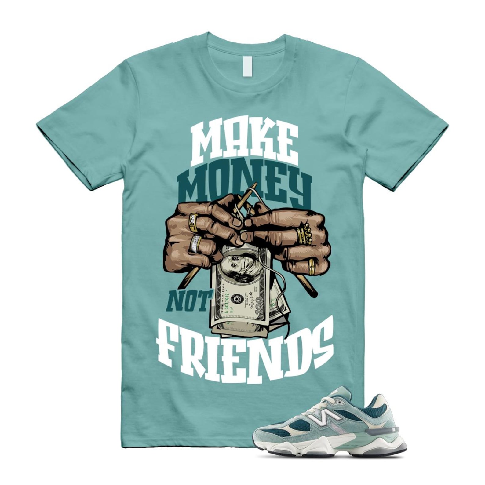 9060 Salt Marsh Green Cream Turtledove New Spruce T Shirt Match MM ,U9060FG T-Shirt, Sneaker Match Tee