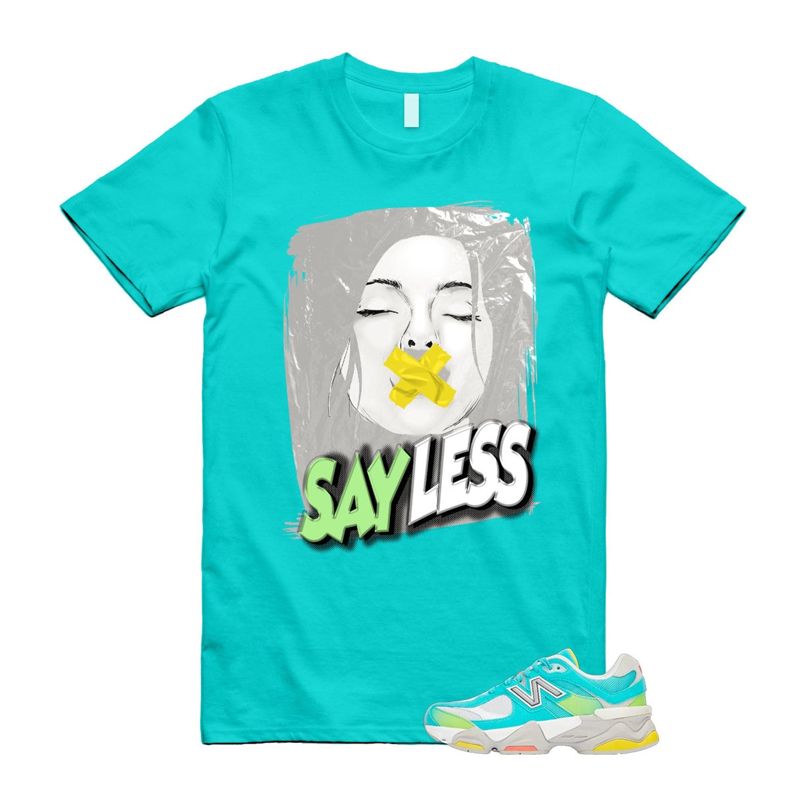 Cyan Burst 9060 Virtual Blue White Reflection Grey Guava Sunflower Yellow GS T Shirt Match SL ,U9060DBT T-Shirt, Sneaker Match Tee