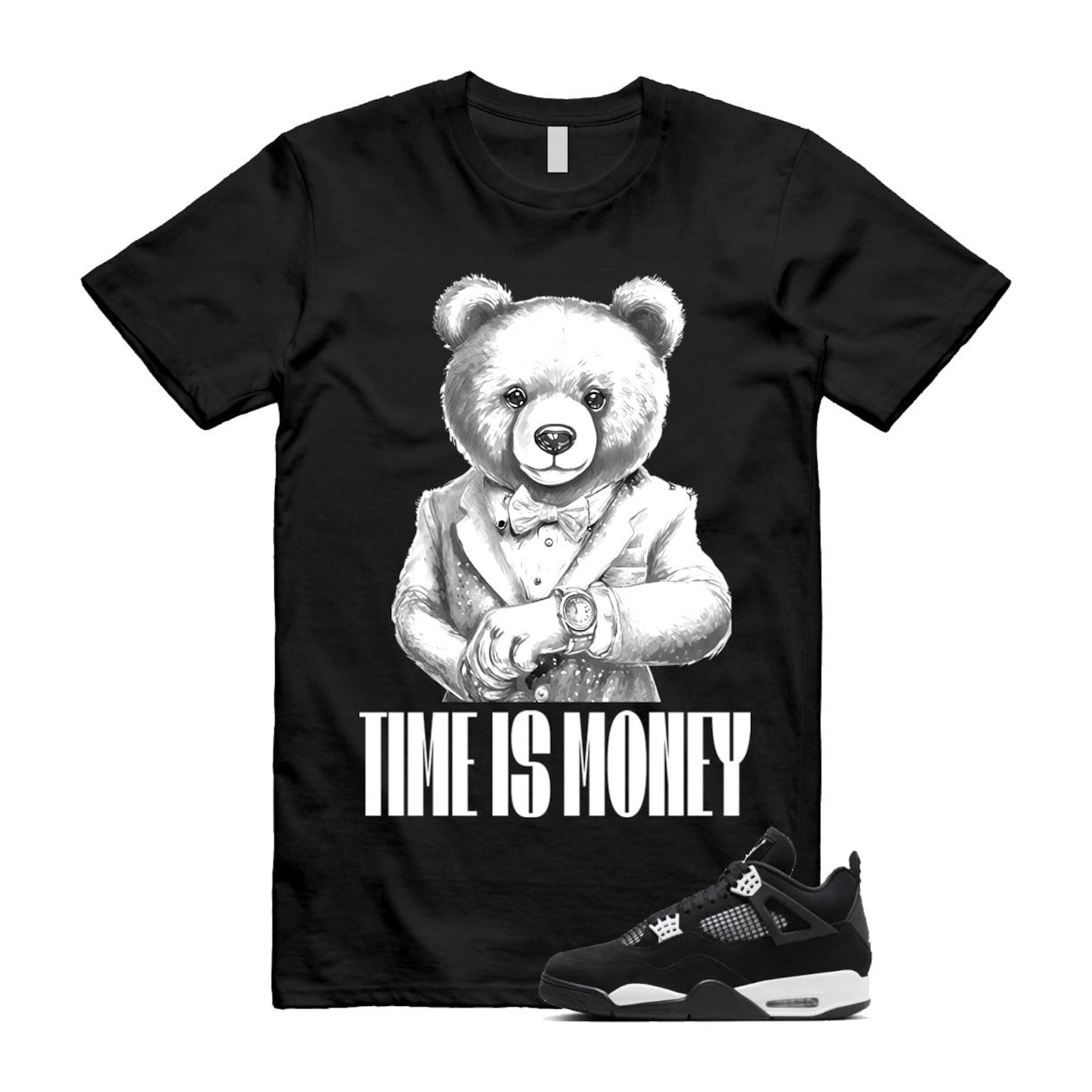 Jordan 4 Retro White Thunder T Shirt Match TIM ,FQ8138-001 T-Shirt, Sneaker Match Tee