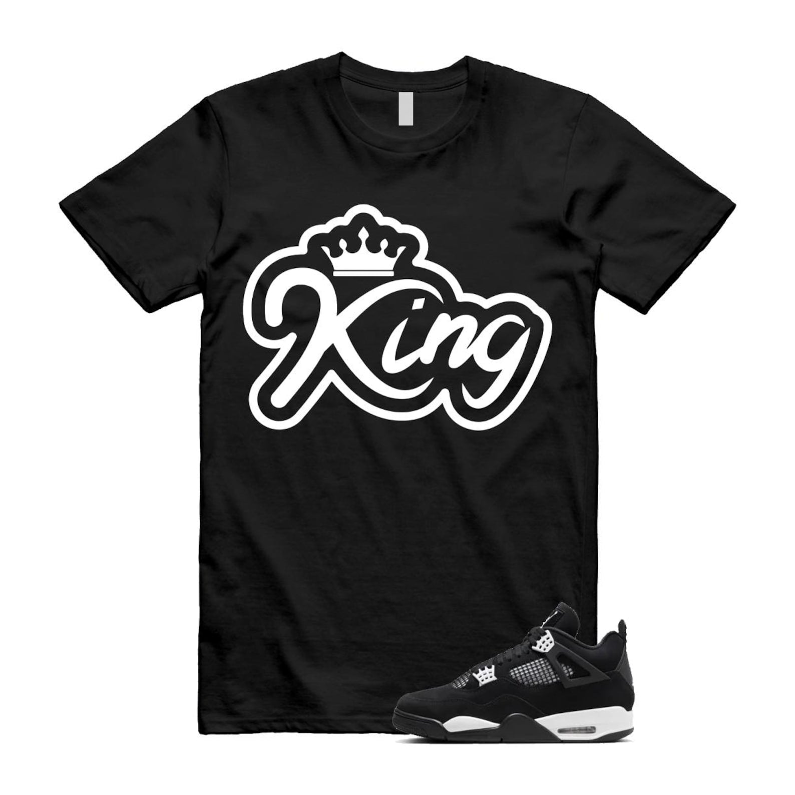 Jordan 4 Retro White Thunder T Shirt Match K2 ,FQ8138-001 T-Shirt, Sneaker Match Tee