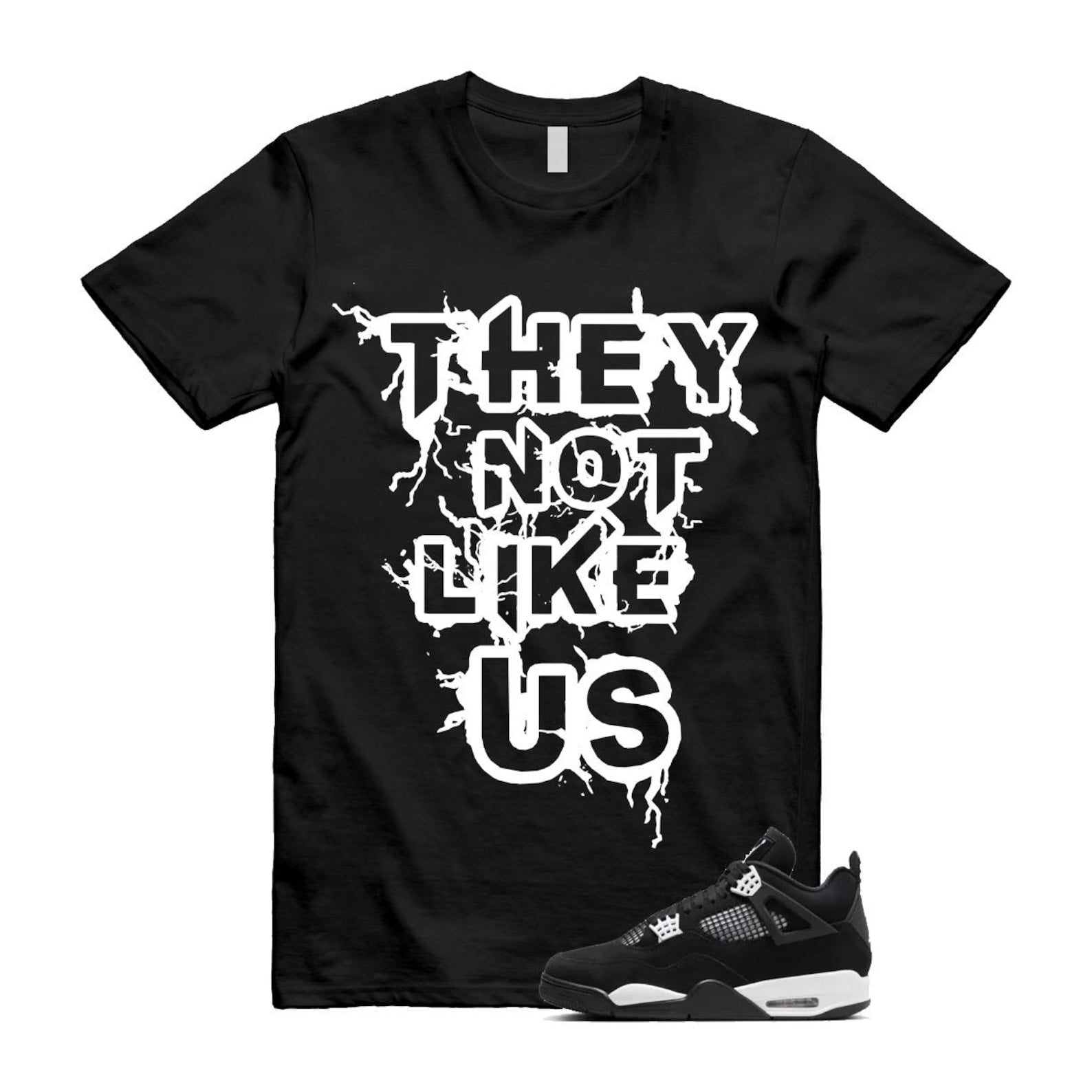 Jordan 4 Retro White Thunder T Shirt Match US ,FQ8138-001 T-Shirt, Sneaker Match Tee
