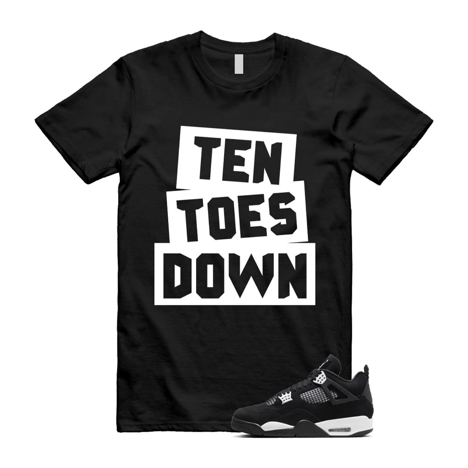 Jordan 4 Retro White Thunder T Shirt Match TTD ,FQ8138-001 T-Shirt, Sneaker Match Tee
