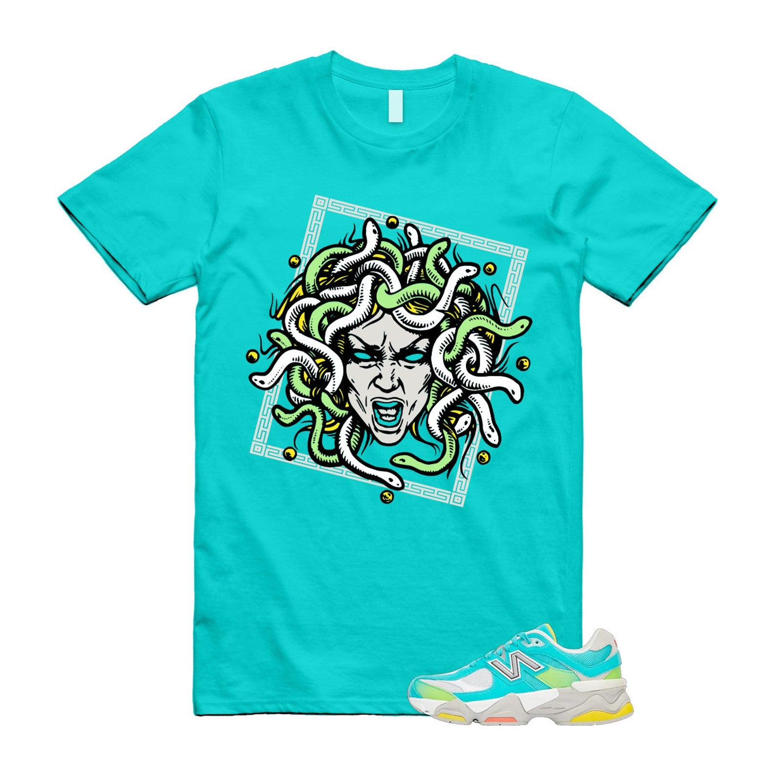 Cyan Burst 9060 Virtual Blue White Reflection Grey Guava Sunflower Yellow GS T Shirt Match SHM ,U9060DBT T-Shirt, Sneaker Match Tee
