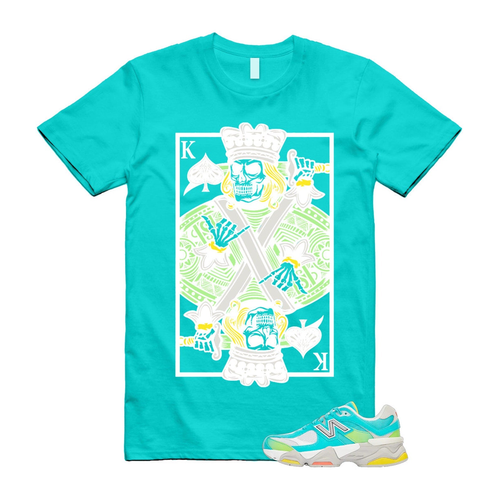 Cyan Burst 9060 Virtual Blue White Reflection Grey Guava Sunflower Yellow GS T Shirt Match KC ,U9060DBT T-Shirt, Sneaker Match Tee