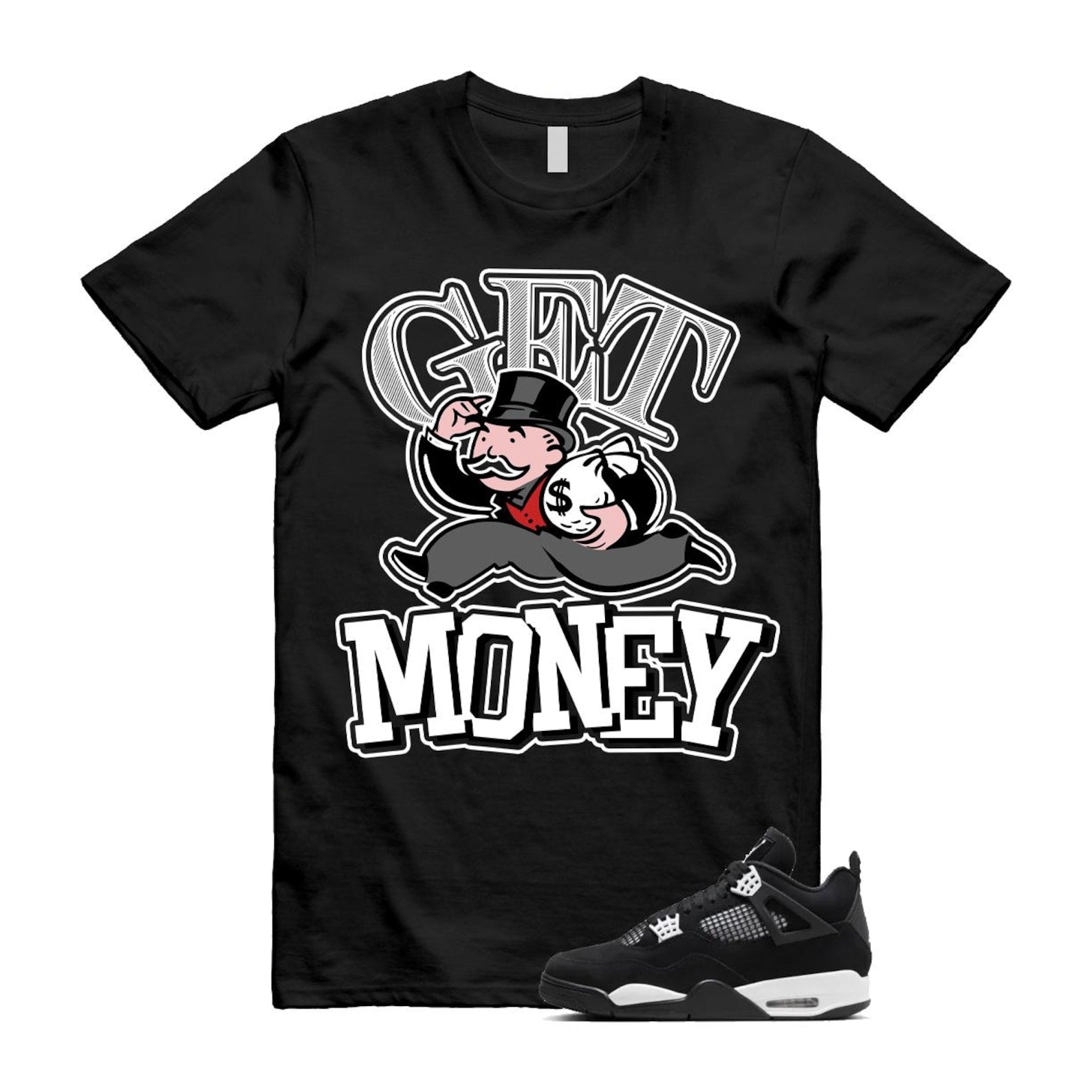Jordan 4 Retro White Thunder T Shirt Match GM ,FQ8138-001 T-Shirt, Sneaker Match Tee