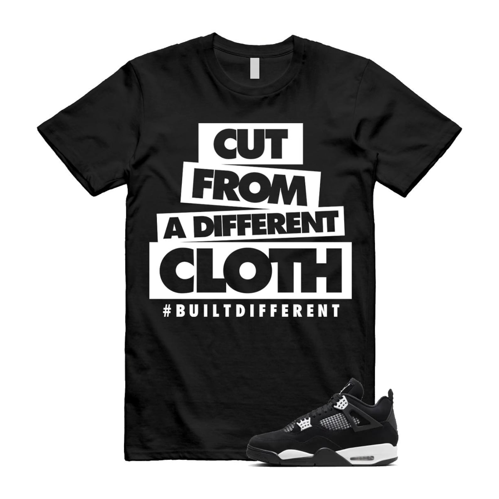 Jordan 4 Retro White Thunder T Shirt Match CLOTH ,FQ8138-001 T-Shirt, Sneaker Match Tee