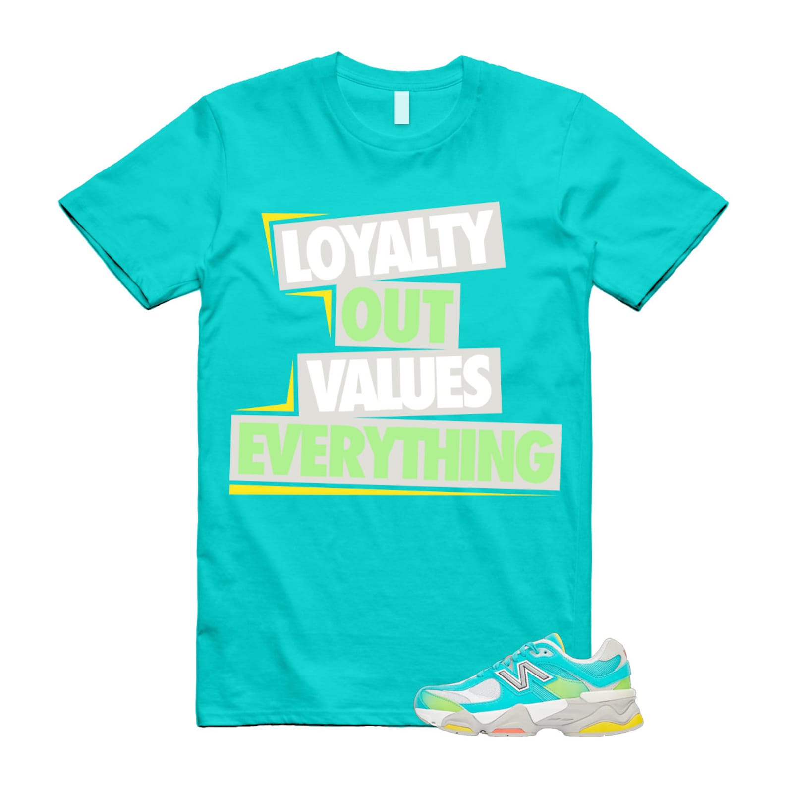 Cyan Burst 9060 Virtual Blue White Reflection Grey Guava Sunflower Yellow GS T Shirt Match LOVE ,U9060DBT T-Shirt, Sneaker Match Tee