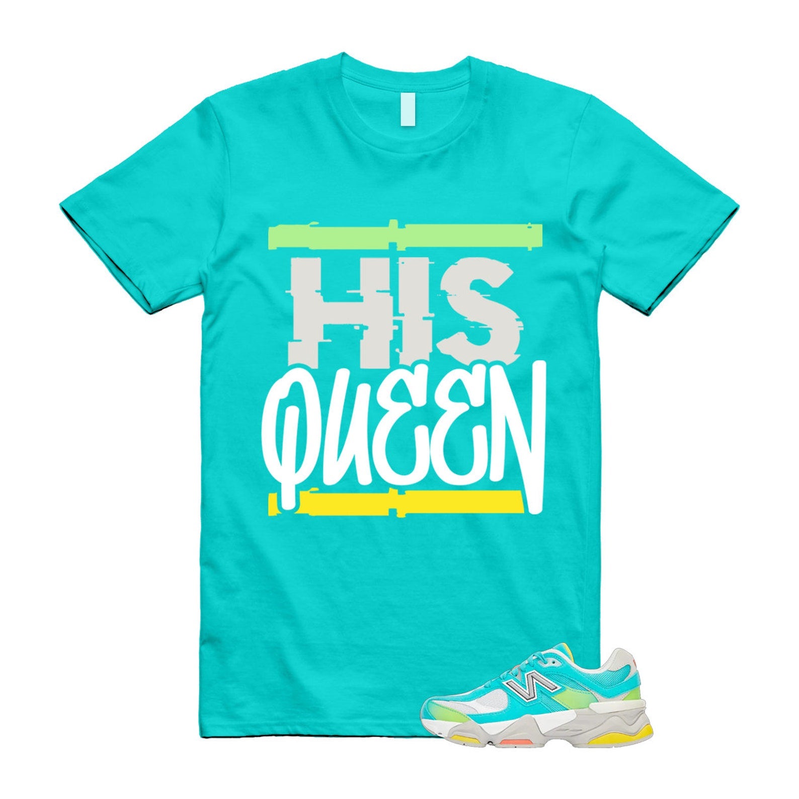 Cyan Burst 9060 Virtual Blue White Reflection Grey Guava Sunflower Yellow GS T Shirt Match HQ ,U9060DBT T-Shirt, Sneaker Match Tee
