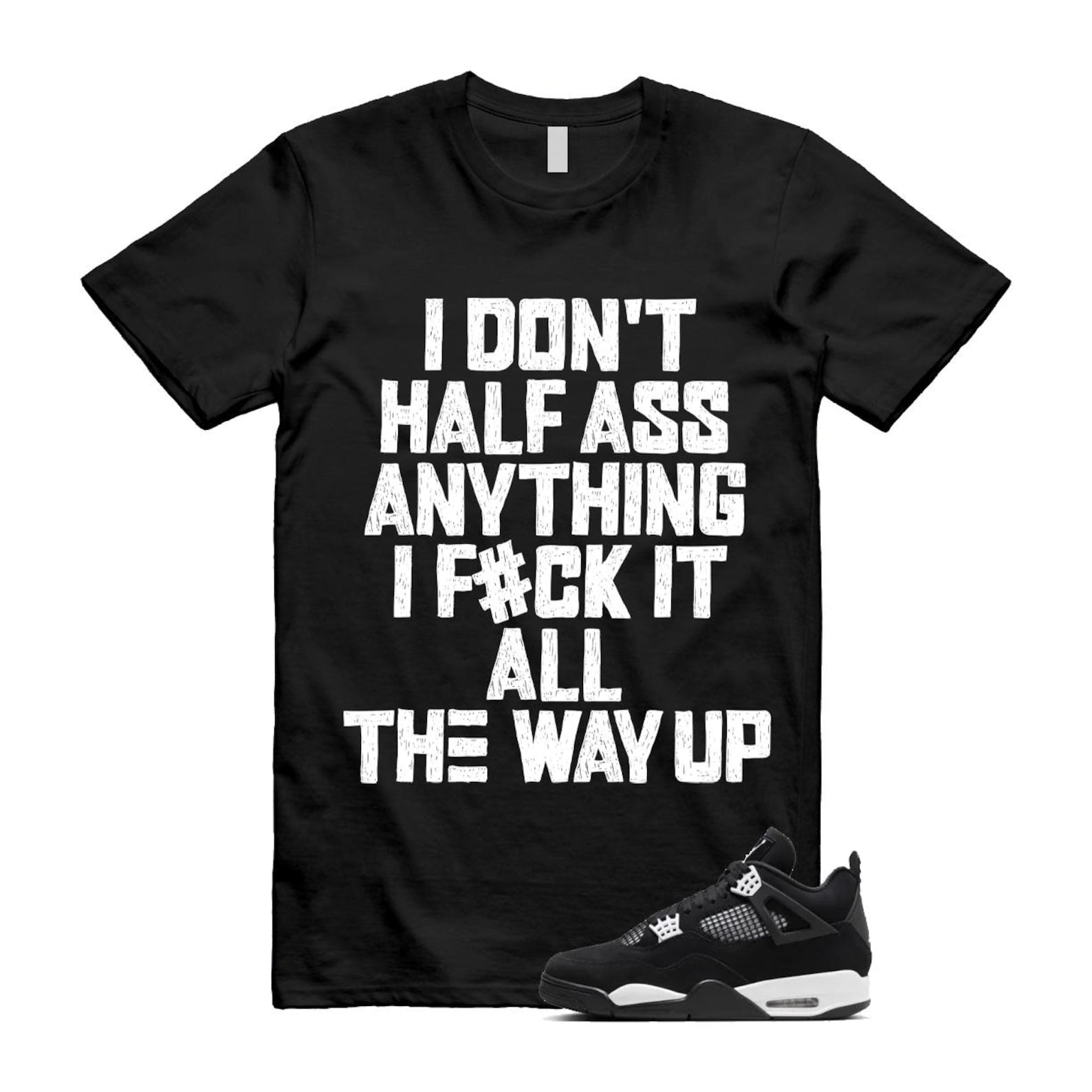 Jordan 4 Retro White Thunder T Shirt Match HALF ,FQ8138-001 T-Shirt, Sneaker Match Tee