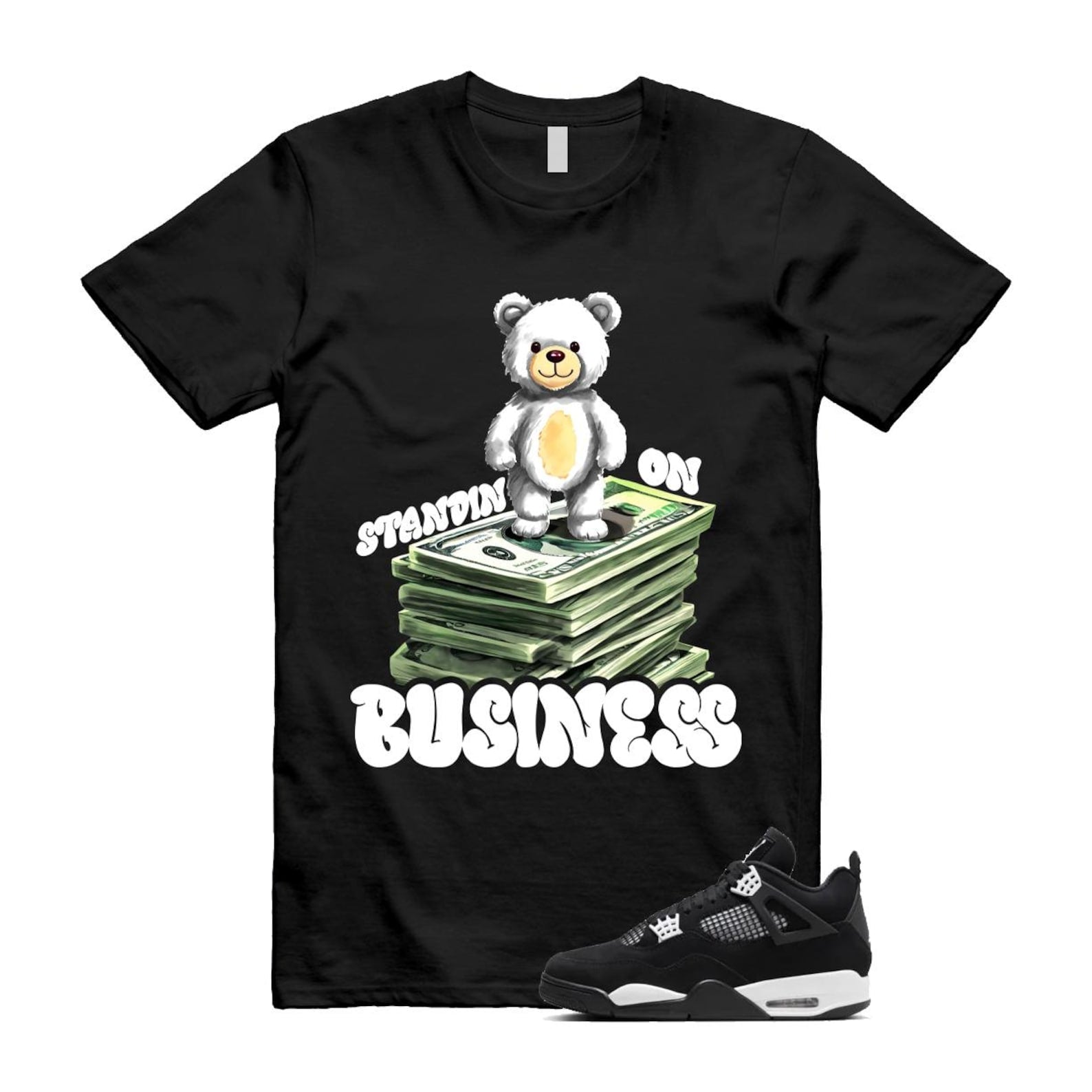 Jordan 4 Retro White Thunder T Shirt Match SB2 ,FQ8138-001 T-Shirt, Sneaker Match Tee