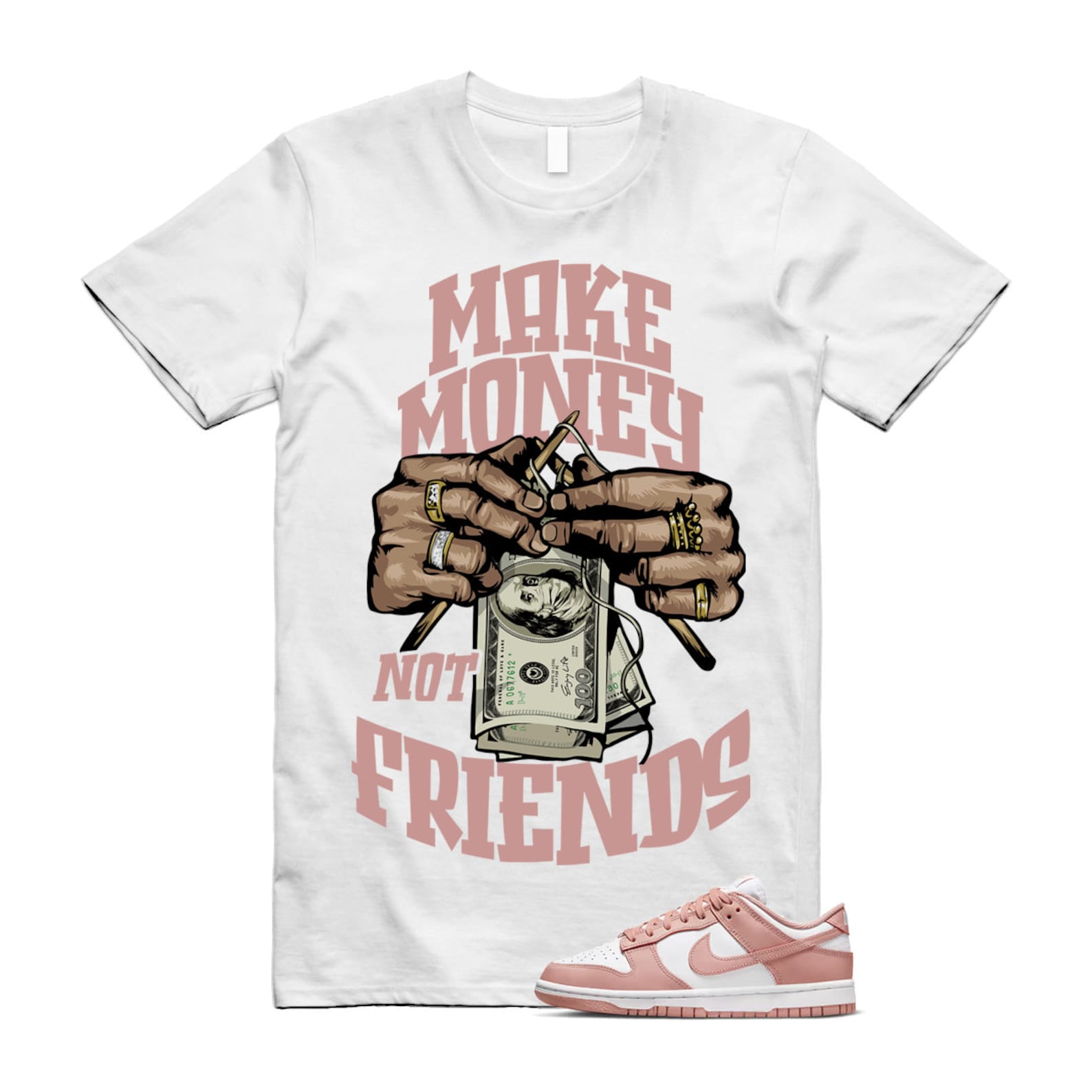 MM T Shirt to match N Dunk Low Rose Whisper WMNS White ,DD1503-118 T-Shirt, Sneaker Match Tee