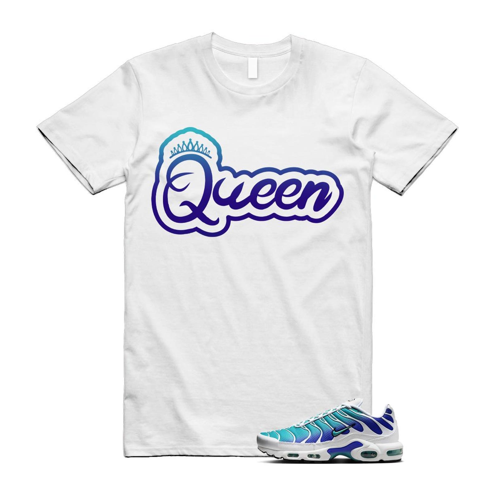 Air Max Bleached Aqua Fierce Purple White Plus Gradient T Shirt Match Q2 ,AQ9979-100 T-Shirt, Sneaker Match Tee