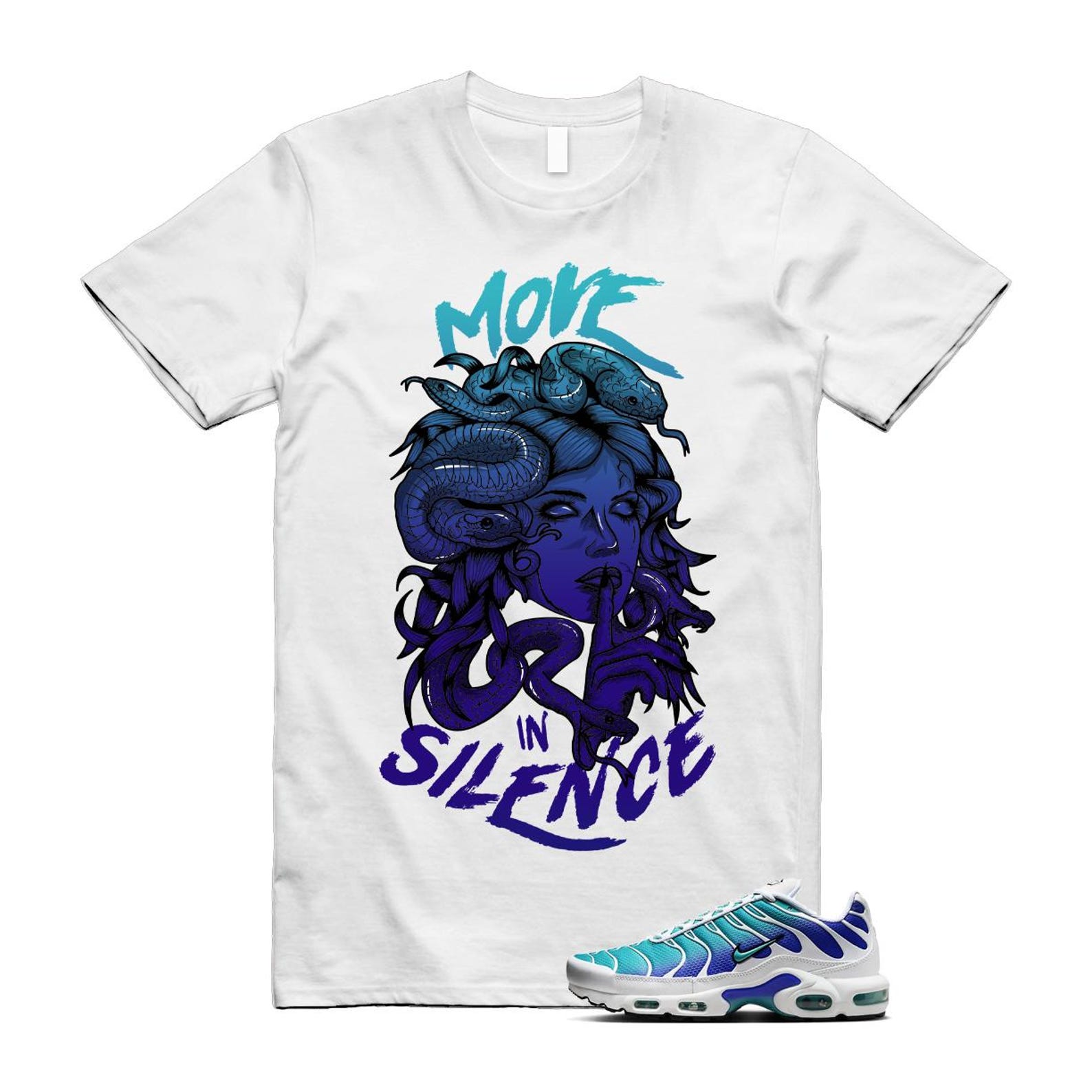 Air Max Bleached Aqua Fierce Purple White Plus Gradient T Shirt Match MIS ,AQ9979-100 T-Shirt, Sneaker Match Tee