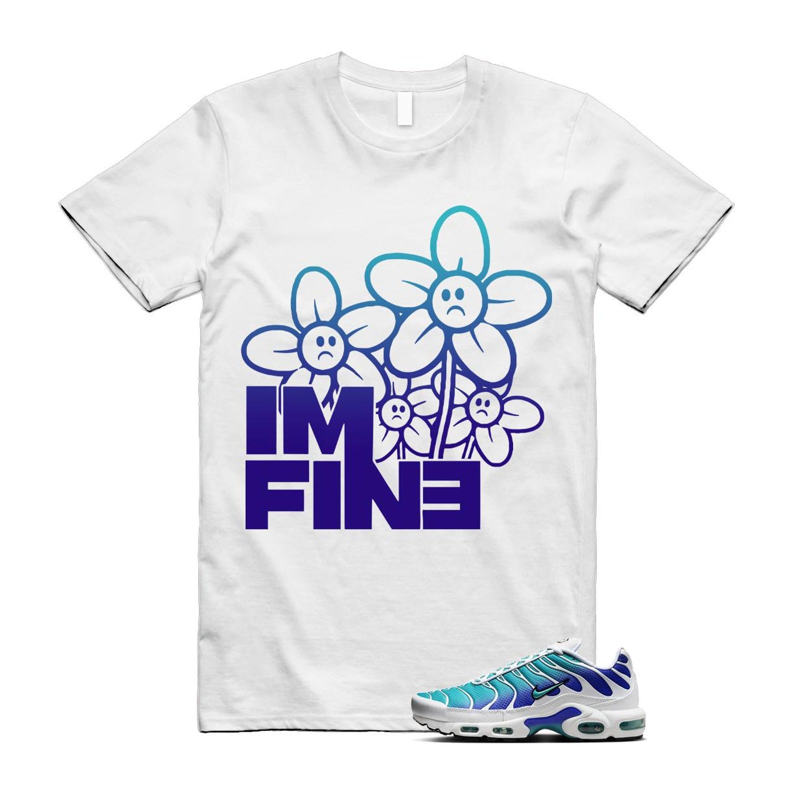 Air Max Bleached Aqua Fierce Purple White Plus Gradient T Shirt Match FINE ,AQ9979-100 T-Shirt, Sneaker Match Tee