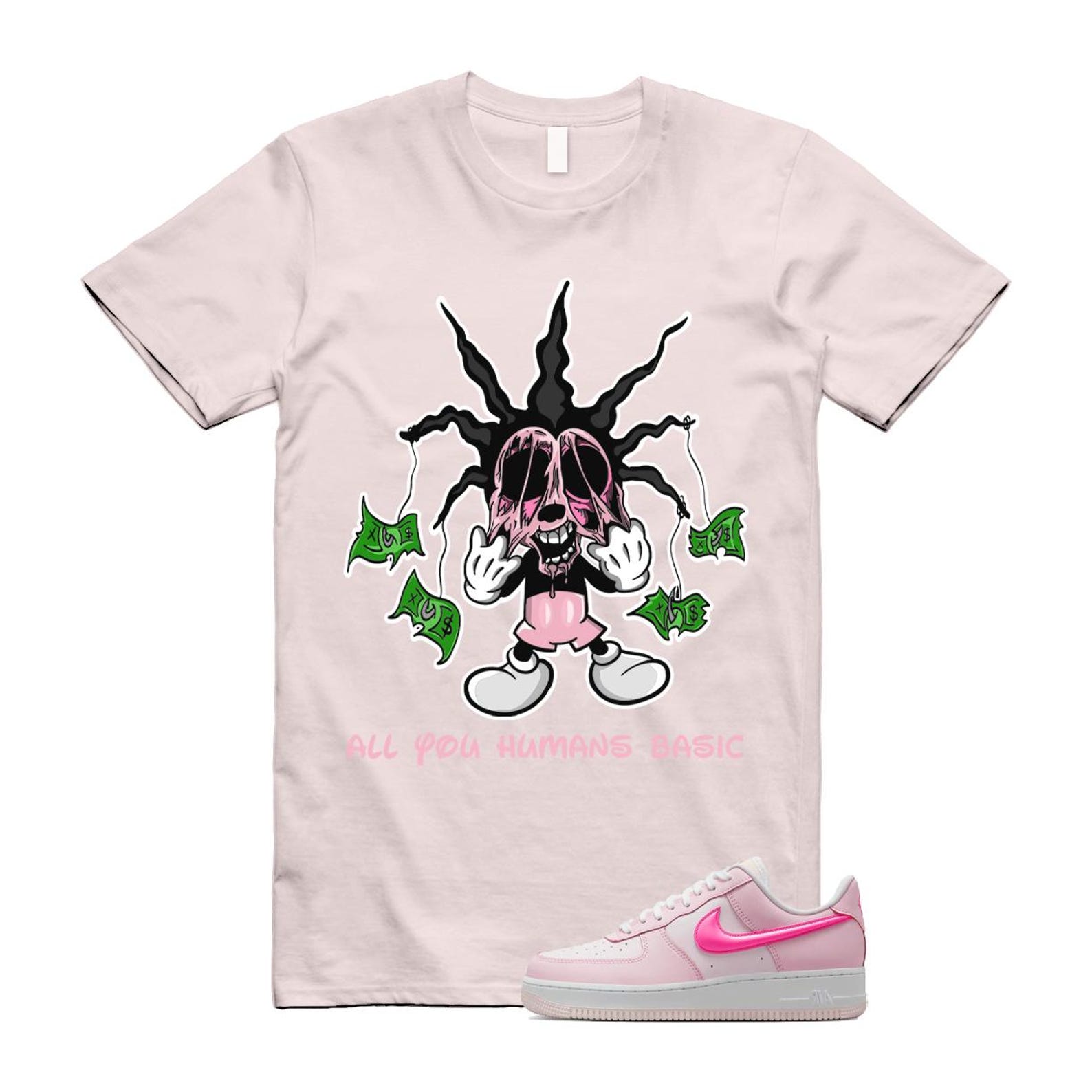 Air Force 1 '07 LX Pearl Pink Paw Print White Foam Playful T Shirt Match HOOK ,HM3696-661 T-Shirt, Sneaker Match Tee