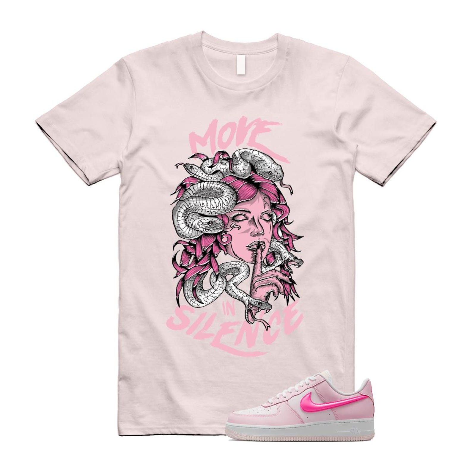 Air Force 1 '07 LX Pearl Pink Paw Print White Foam Playful T Shirt Match MIS ,HM3696-661 T-Shirt, Sneaker Match Tee