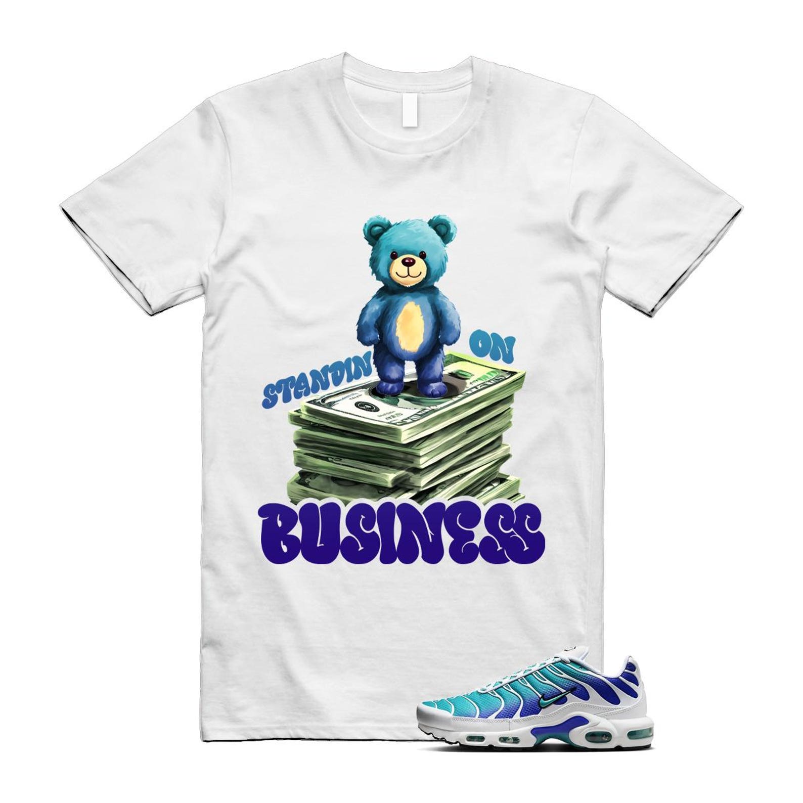 Air Max Bleached Aqua Fierce Purple White Plus Gradient T Shirt Match SB2 ,AQ9979-100 T-Shirt, Sneaker Match Tee