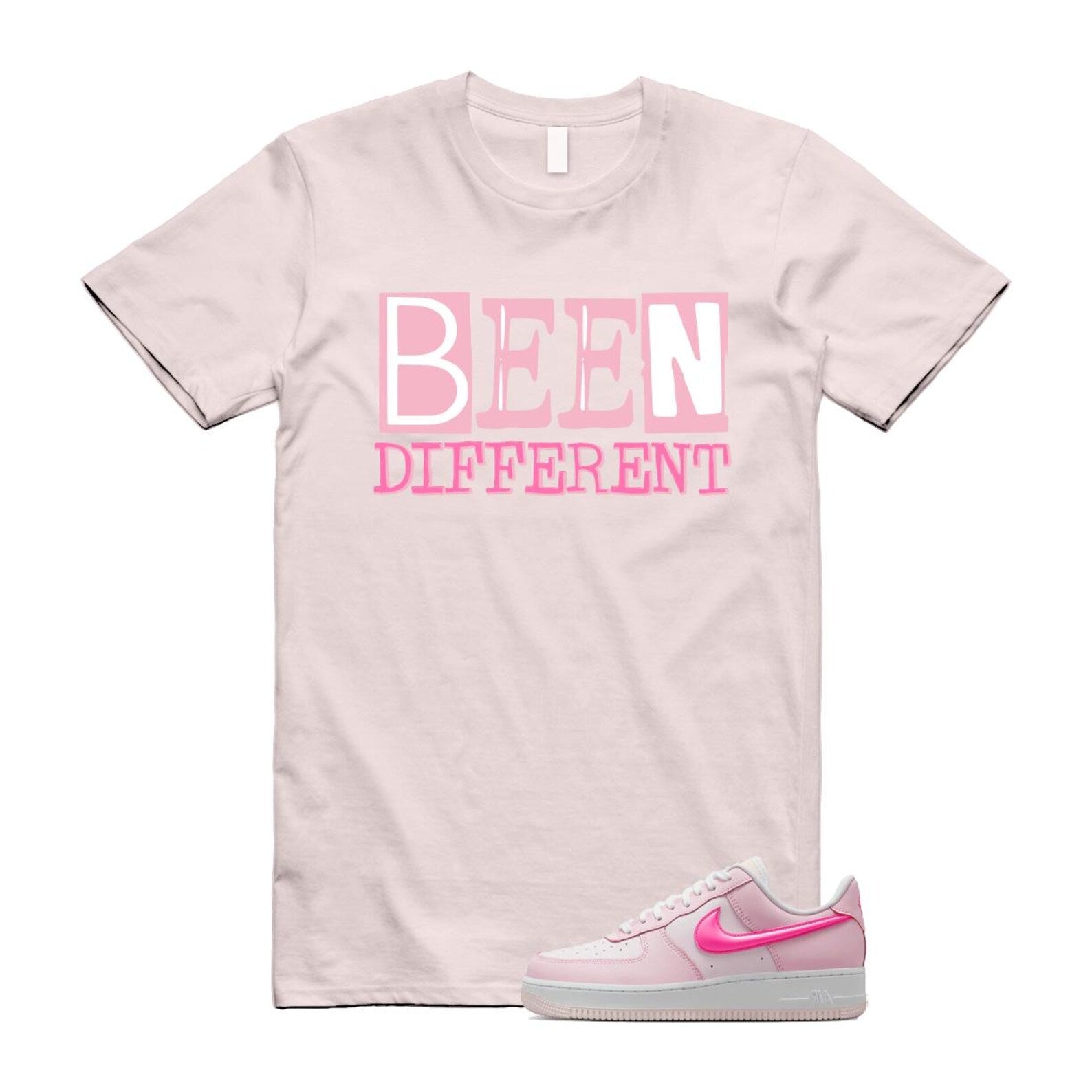 Air Force 1 '07 LX Pearl Pink Paw Print White Foam Playful T Shirt Match BEEN ,HM3696-661 T-Shirt, Sneaker Match Tee