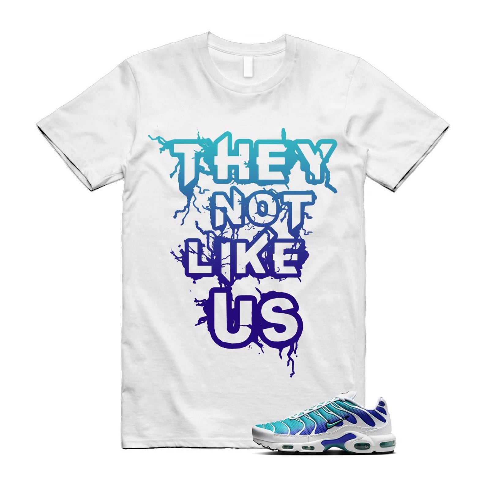 Air Max Bleached Aqua Fierce Purple White Plus Gradient T Shirt Match US ,AQ9979-100 T-Shirt, Sneaker Match Tee