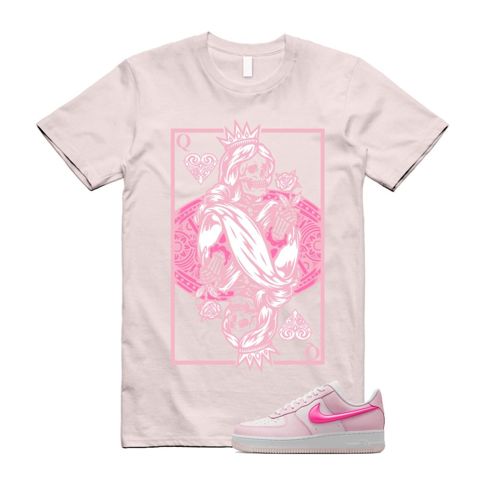 Air Force 1 '07 LX Pearl Pink Paw Print White Foam Playful T Shirt Match QC ,HM3696-661 T-Shirt, Sneaker Match Tee