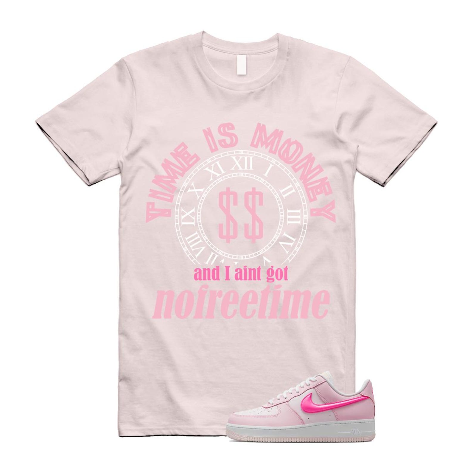 Air Force 1 '07 LX Pearl Pink Paw Print White Foam Playful T Shirt Match FREE TIME ,HM3696-661 T-Shirt, Sneaker Match Tee
