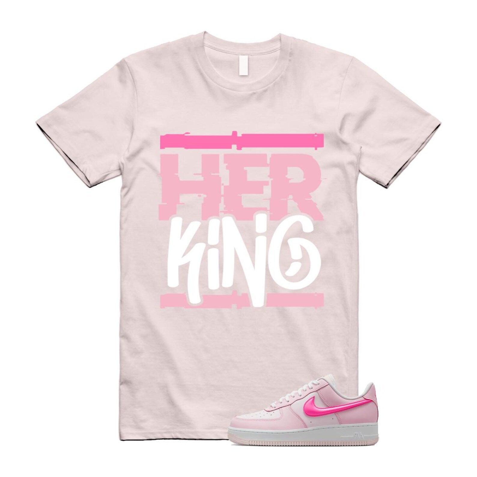 Air Force 1 '07 LX Pearl Pink Paw Print White Foam Playful T Shirt Match HK ,HM3696-661 T-Shirt, Sneaker Match Tee