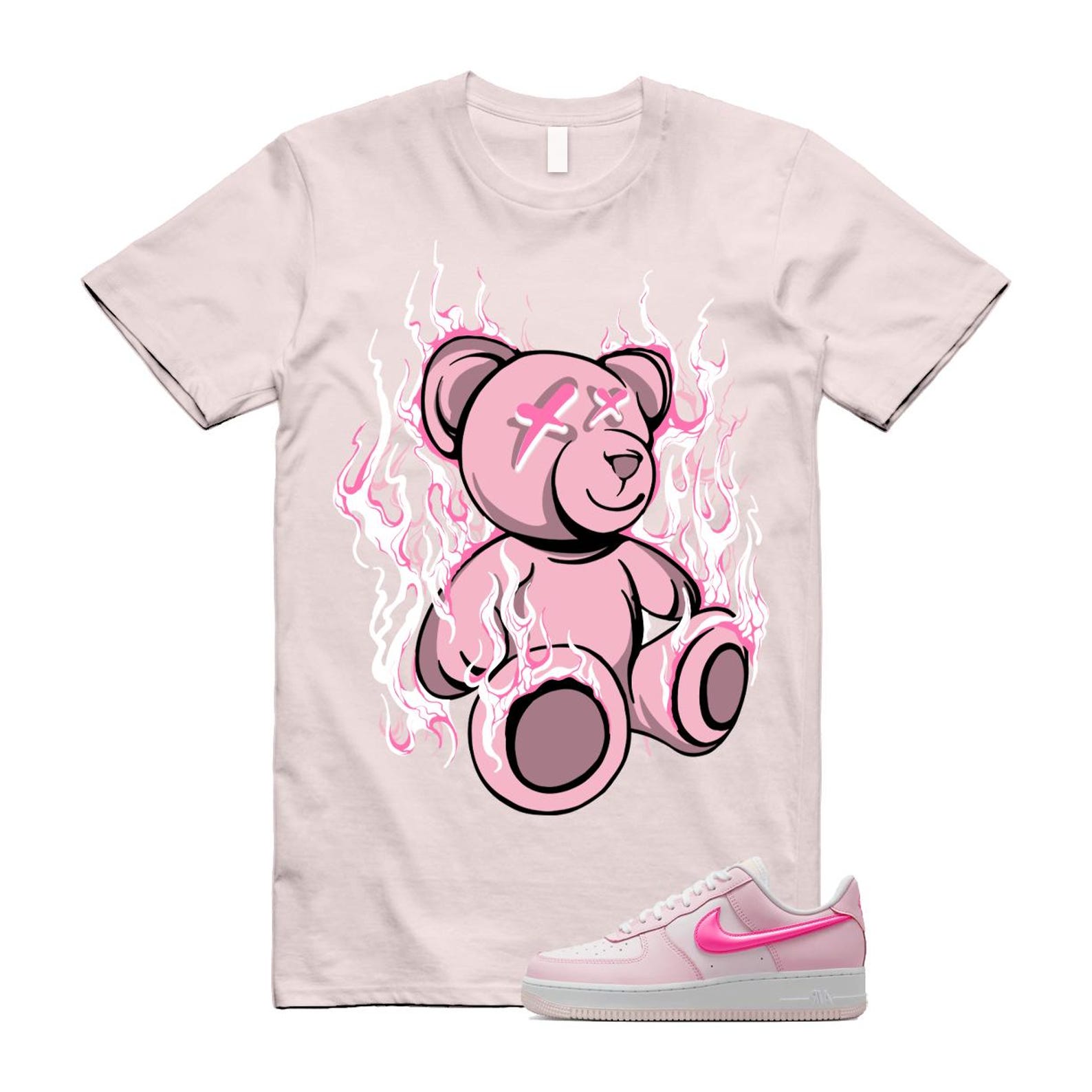 Air Force 1 '07 LX Pearl Pink Paw Print White Foam Playful T Shirt Match LIT ,HM3696-661 T-Shirt, Sneaker Match Tee