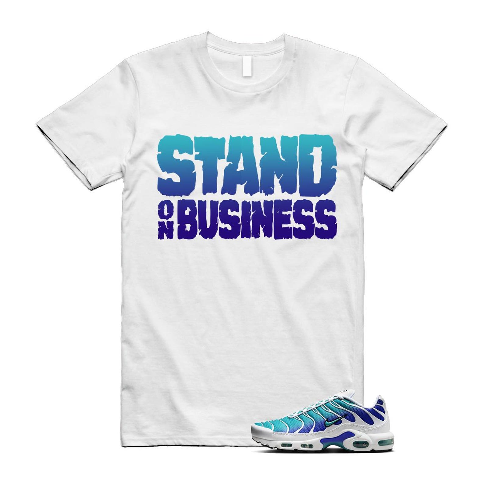 Air Max Bleached Aqua Fierce Purple White Plus Gradient T Shirt Match Stand On Business ,AQ9979-100 T-Shirt, Sneaker Match Tee
