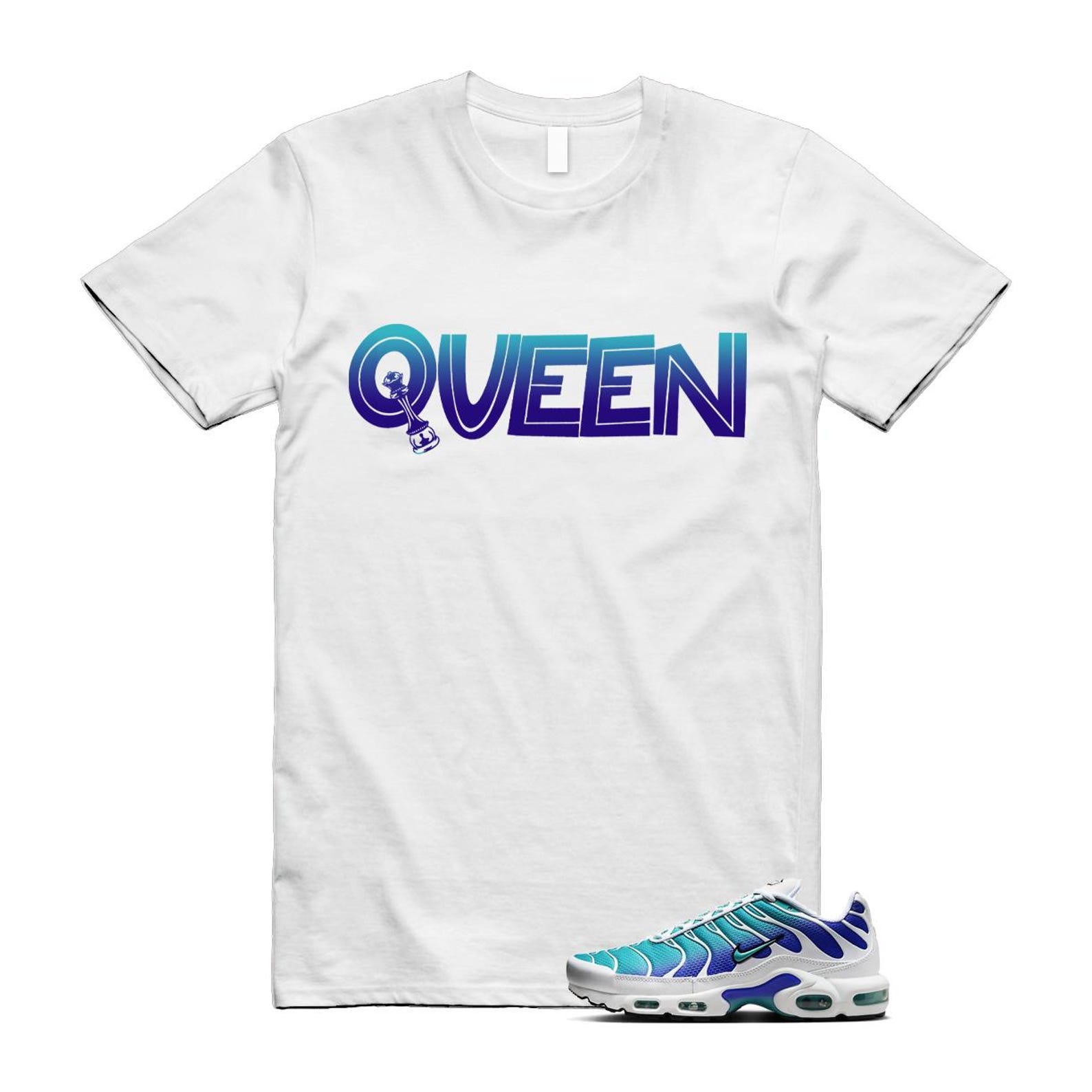 Air Max Bleached Aqua Fierce Purple White Plus Gradient T Shirt Match QUEEN ,AQ9979-100 T-Shirt, Sneaker Match Tee