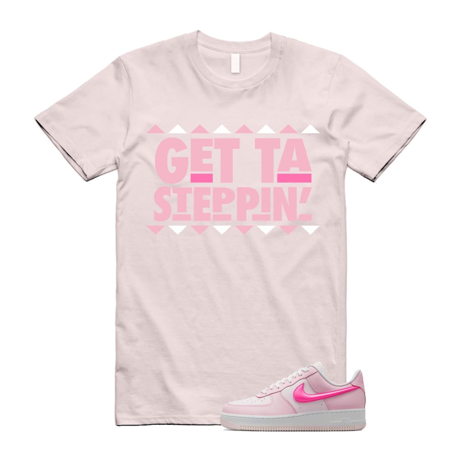 Air Force 1 '07 LX Pearl Pink Paw Print White Foam Playful T Shirt Match GET ,HM3696-661 T-Shirt, Sneaker Match Tee