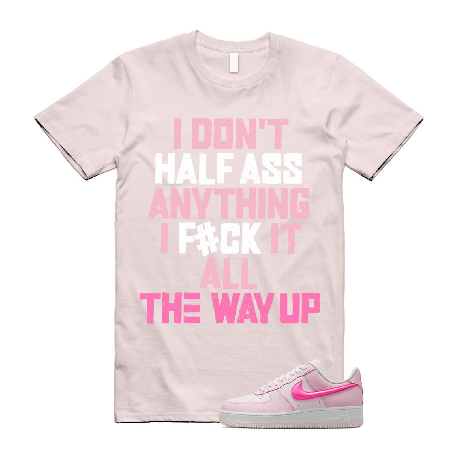 Air Force 1 '07 LX Pearl Pink Paw Print White Foam Playful T Shirt Match HALF ,HM3696-661 T-Shirt, Sneaker Match Tee