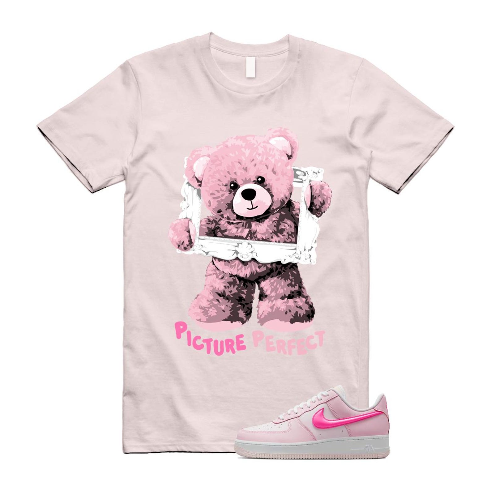 Air Force 1 '07 LX Pearl Pink Paw Print White Foam Playful T Shirt Match PIC ,HM3696-661 T-Shirt, Sneaker Match Tee