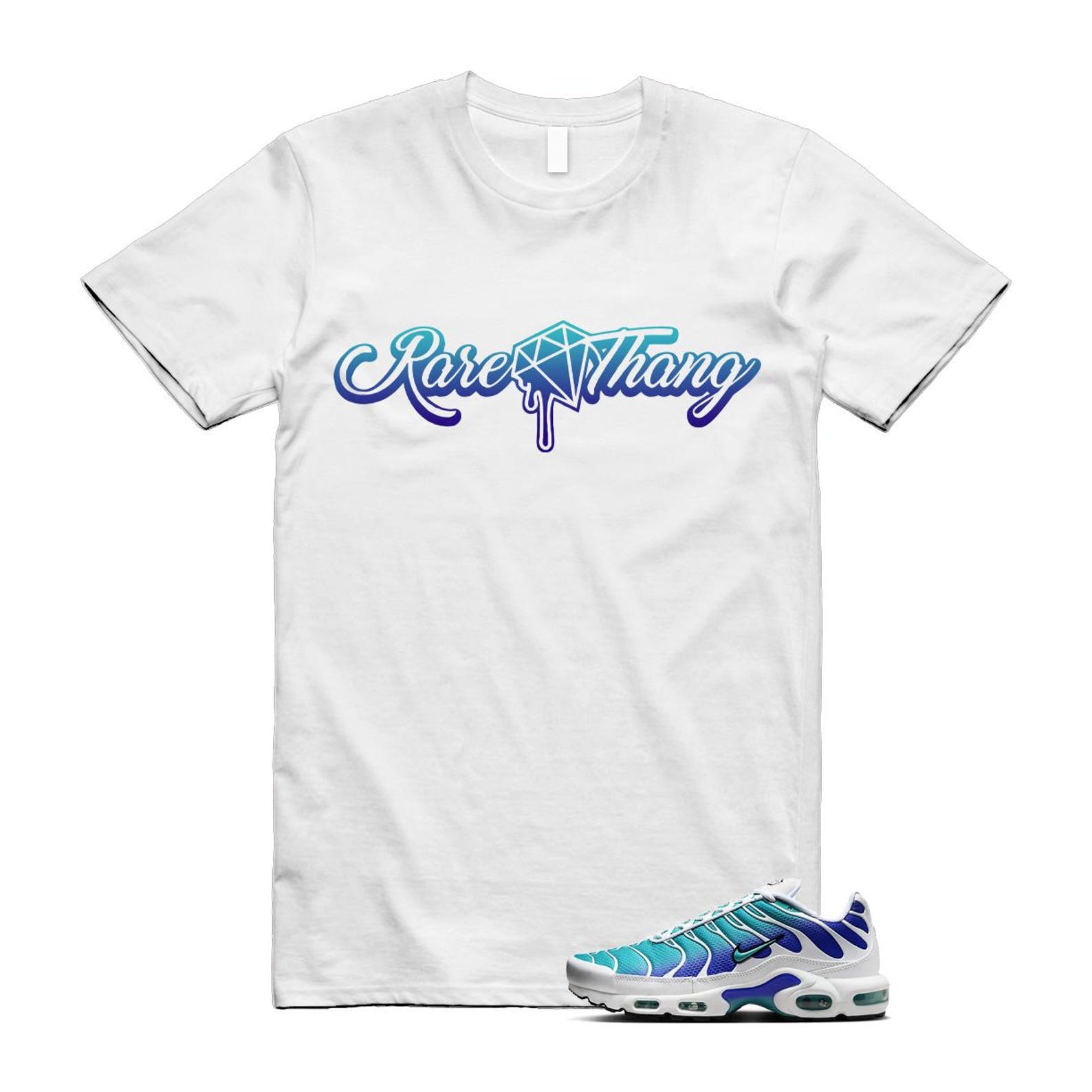Air Max Bleached Aqua Fierce Purple White Plus Gradient T Shirt Match RARE ,AQ9979-100 T-Shirt, Sneaker Match Tee