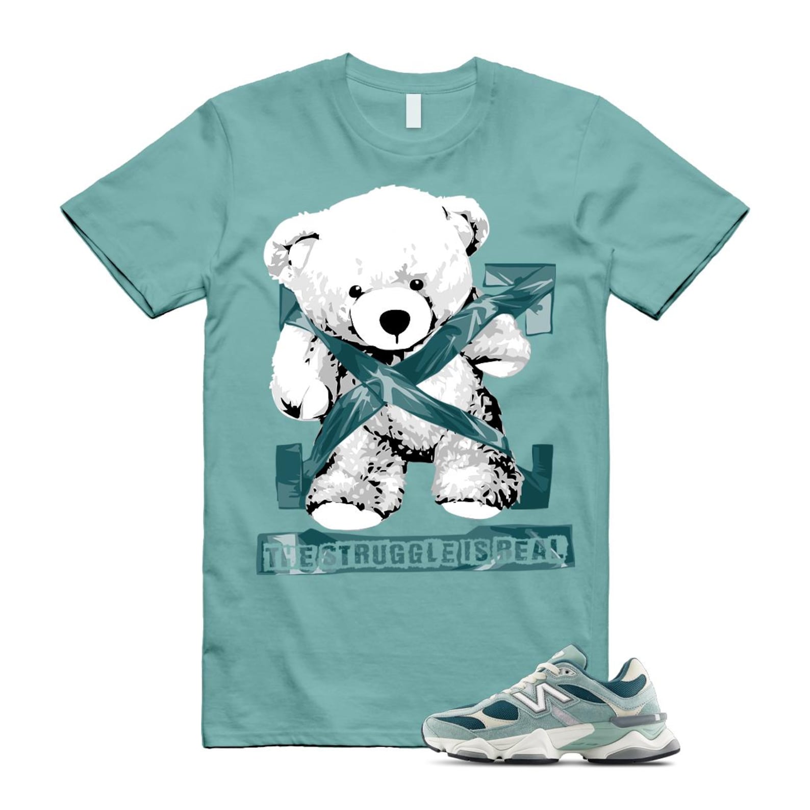 9060 Salt Marsh Green Cream Turtledove New Spruce T Shirt Match STRUG ,U9060FG T-Shirt, Sneaker Match Tee