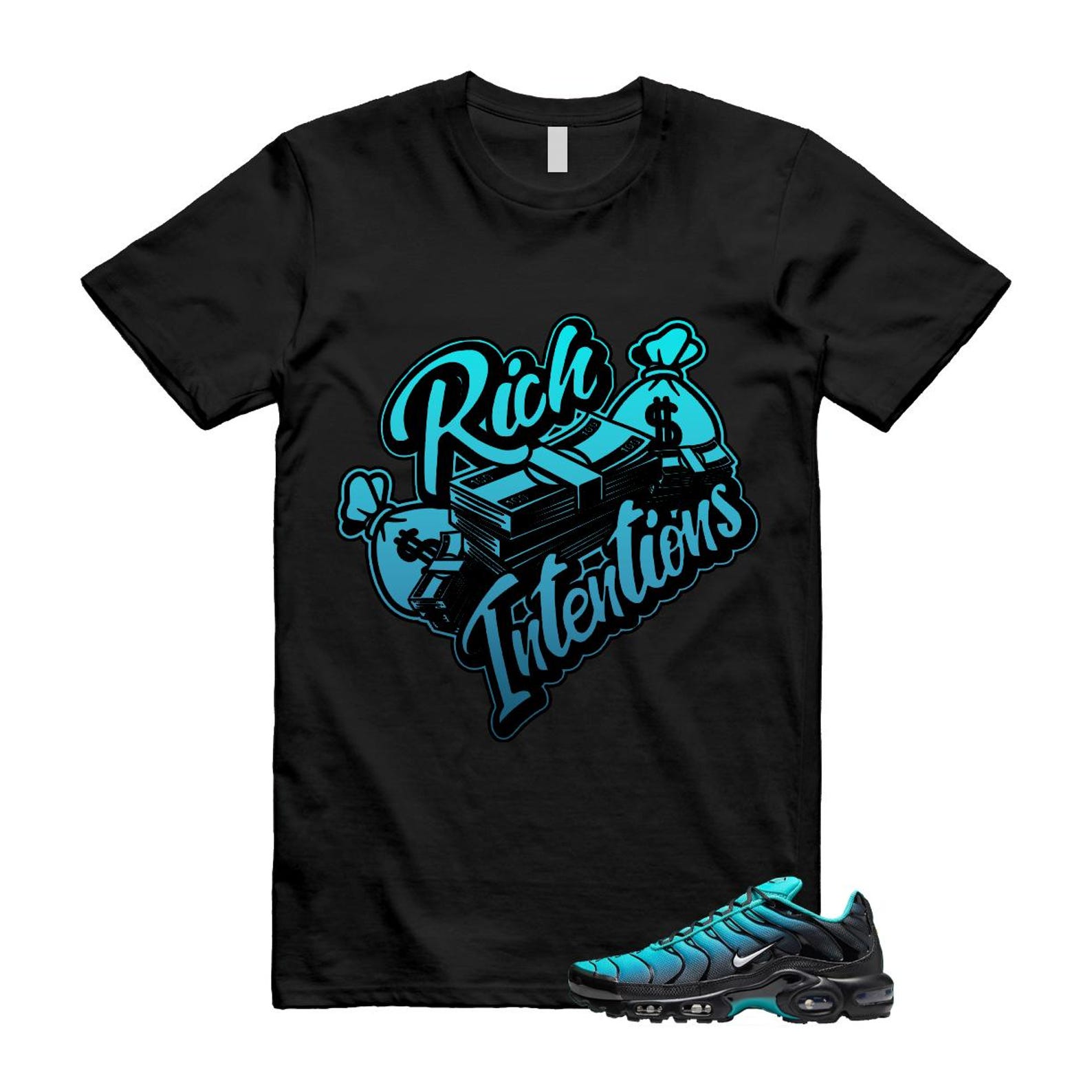 Air Max Light Retro Blue Black Summit White Plus T Shirt Match RICH ,DM0032-401 T-Shirt, Sneaker Match Tee