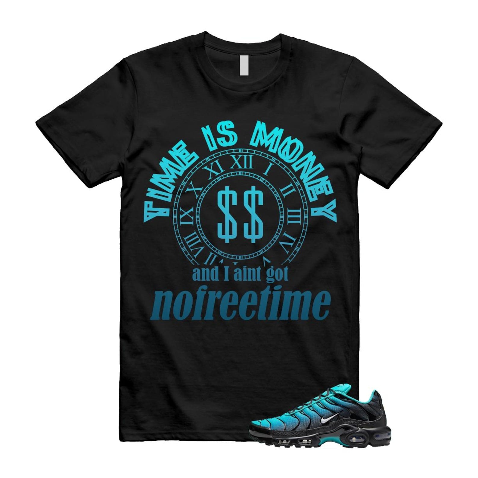 Air Max Light Retro Blue Black Summit White Plus T Shirt Match FREE TIME ,DM0032-401 T-Shirt, Sneaker Match Tee
