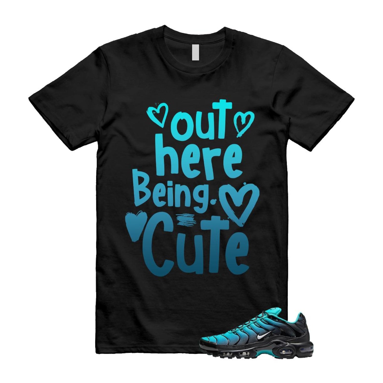 Air Max Light Retro Blue Black Summit White Plus T Shirt Match Out Here Being Cute ,DM0032-401 T-Shirt, Sneaker Match Tee