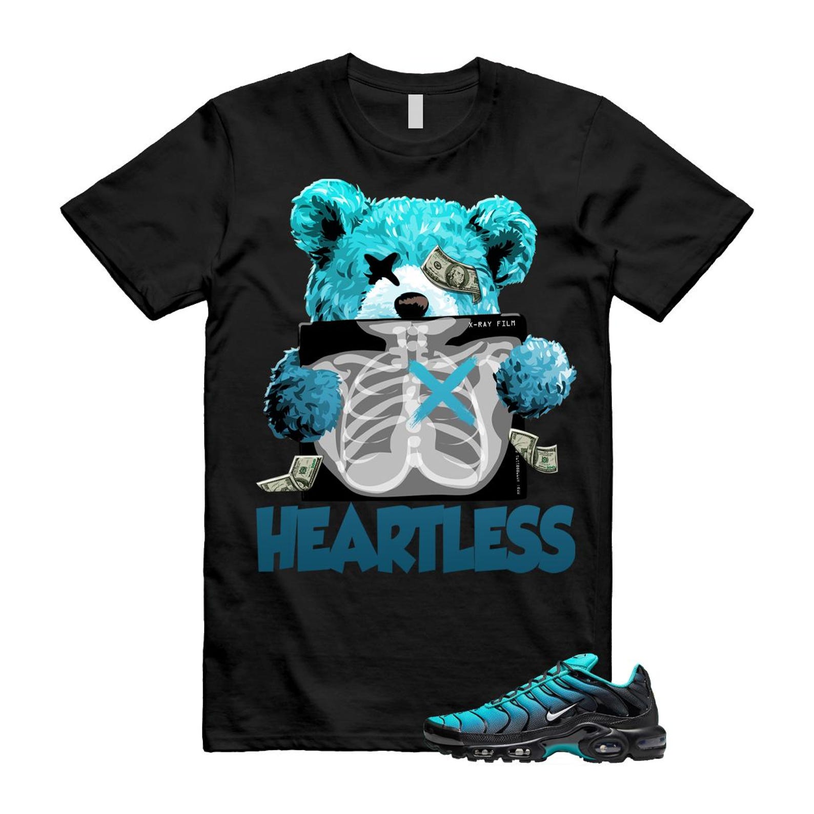 Air Max Light Retro Blue Black Summit White Plus T Shirt Match HEART ,DM0032-401 T-Shirt, Sneaker Match Tee