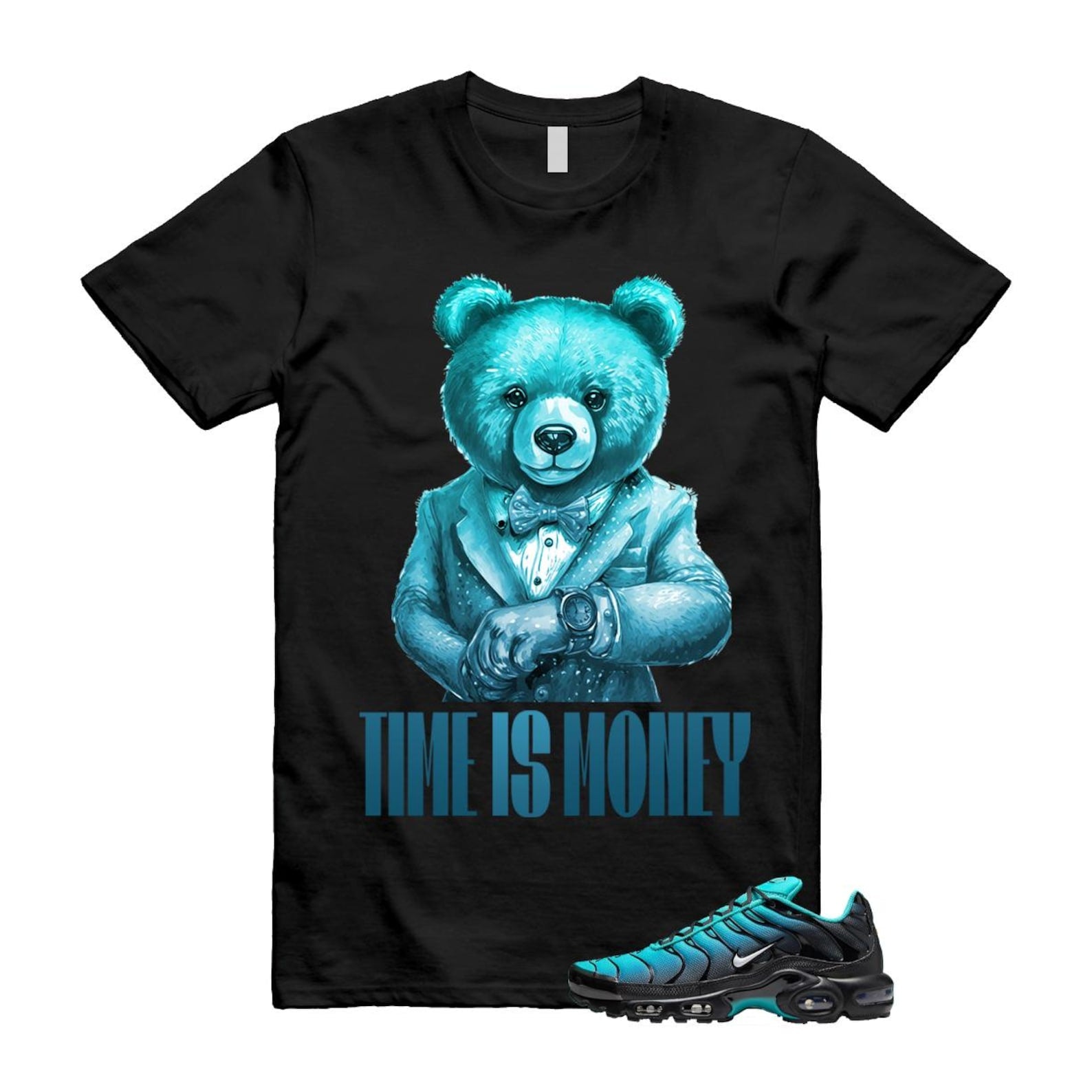 Air Max Light Retro Blue Black Summit White Plus T Shirt Match TIM ,DM0032-401 T-Shirt, Sneaker Match Tee