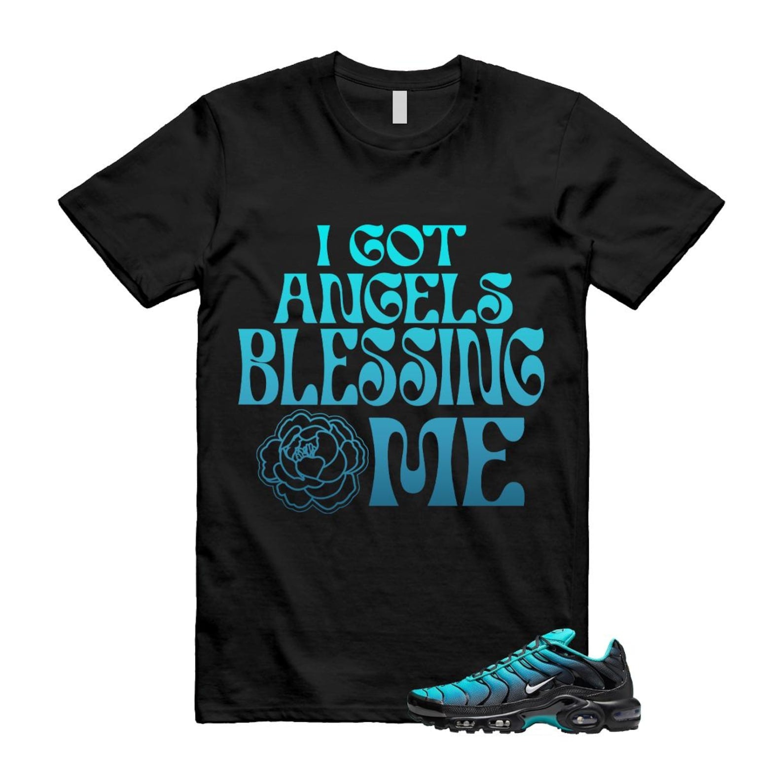 Air Max Light Retro Blue Black Summit White Plus T Shirt Match ANGELS ,DM0032-401 T-Shirt, Sneaker Match Tee