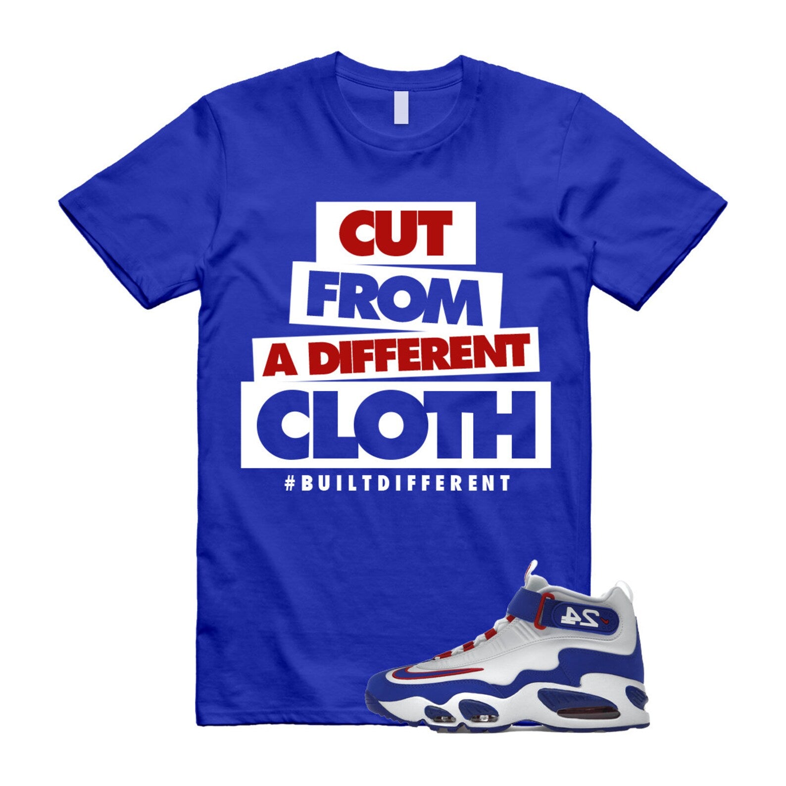 CLOTH T Shirt to match Air Griffey Max 1 Gym Red Old Royal Aquamarine Teal 24 USA ,DX3724-100 T-Shirt, Sneaker Match Tee